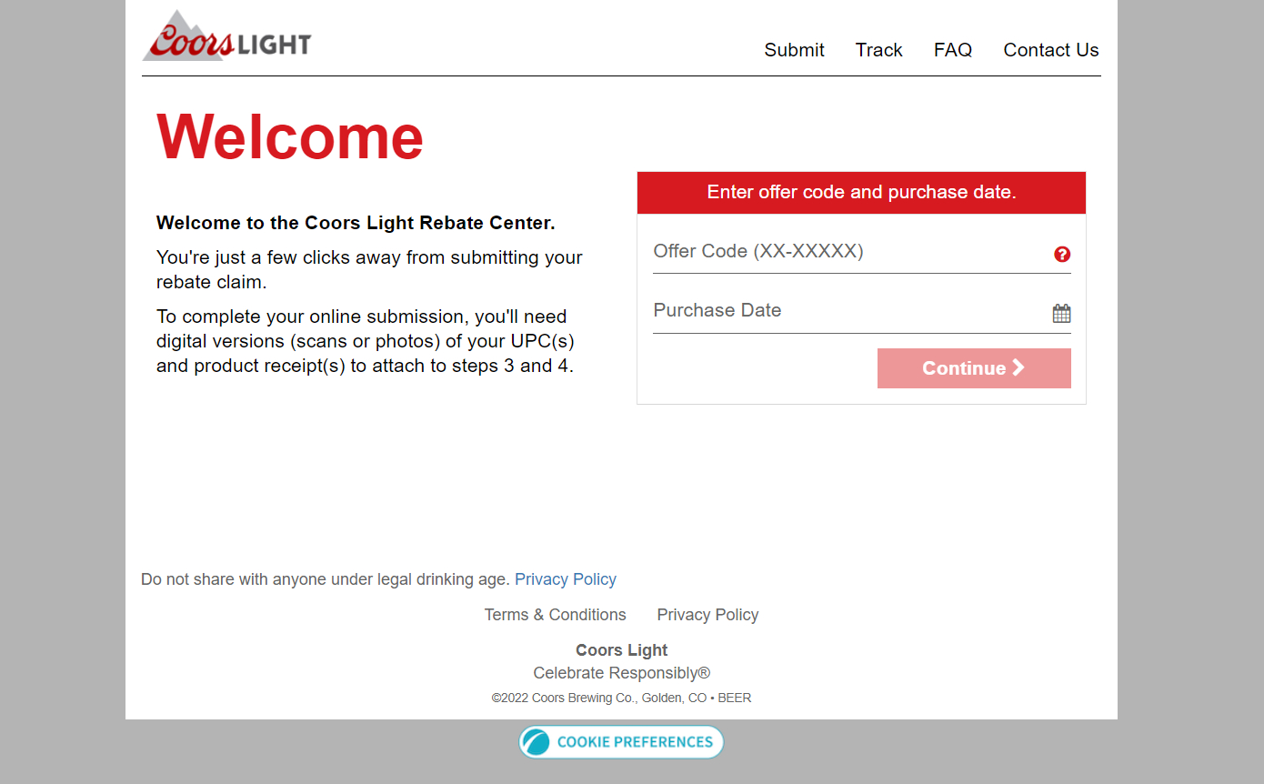 Coors Light Rebate Form Printable - World Wide Rebates intended for Printable Coors Light Rebate Forms