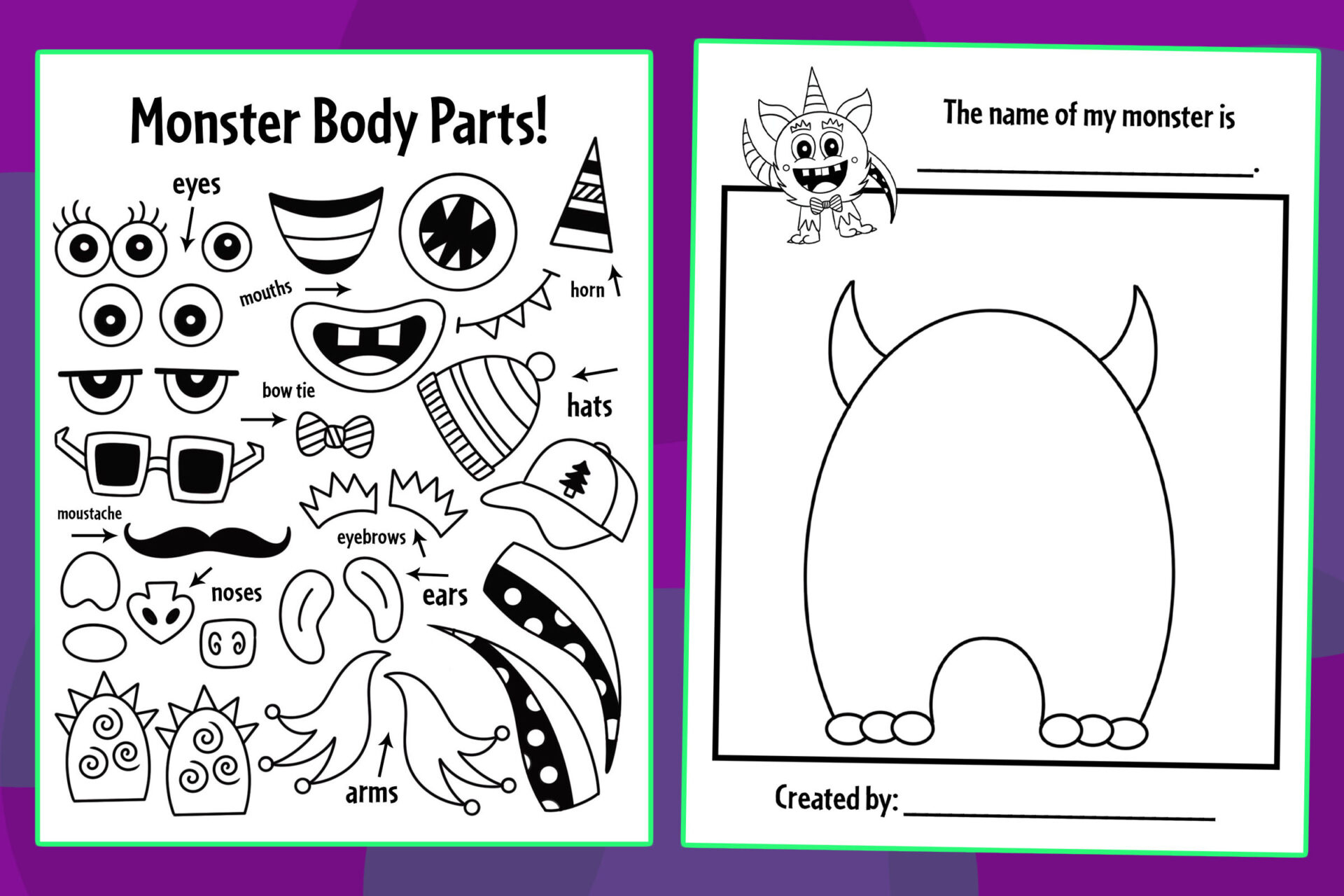 Create Your Own Monster! ⋆ The Hollydog Blog with regard to Make Your Own Monster Printable