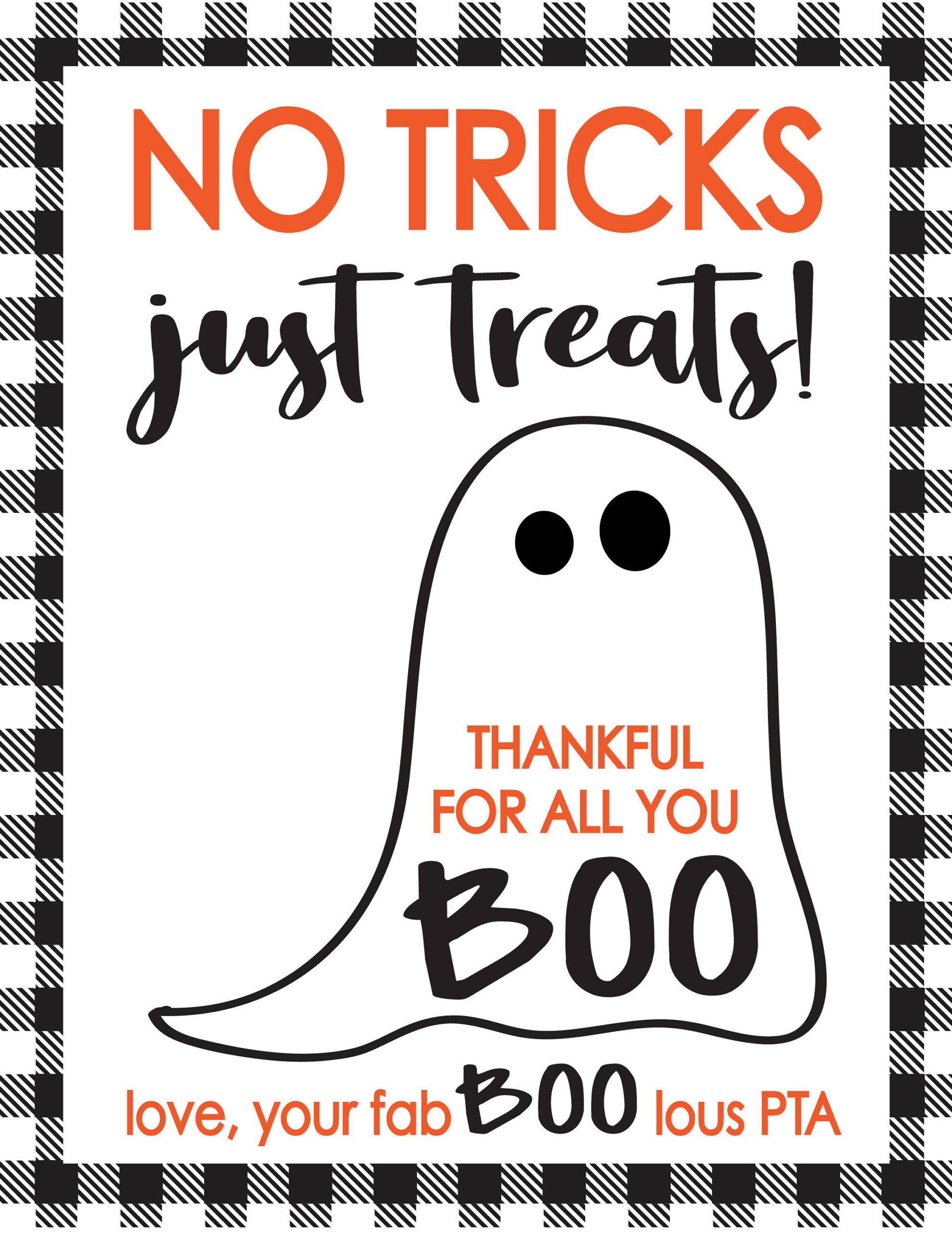 Custom "No Tricks, Just Treats" Halloween Ausdrucke - Etsy.de intended for No Tricks Just Treats Printable