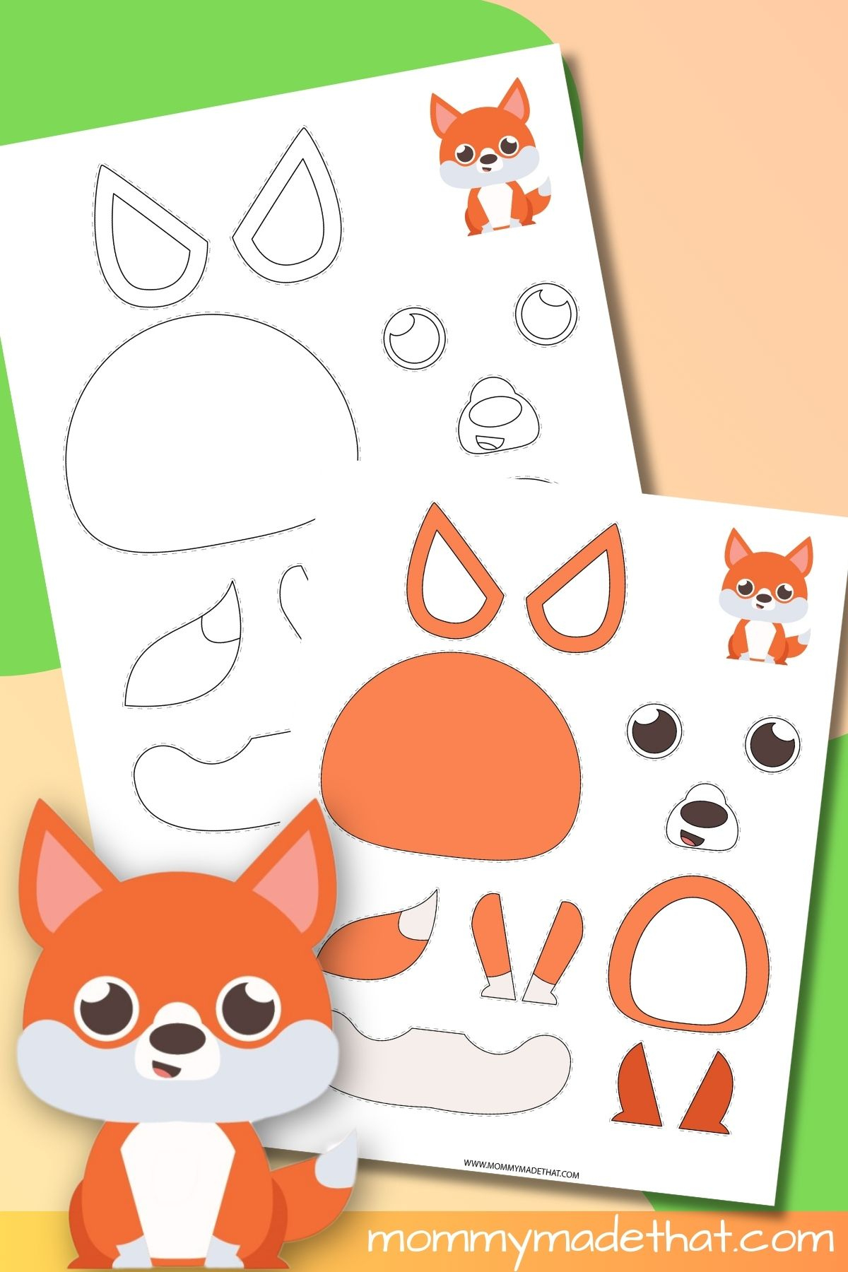 Cut And Paste Fox Craft (Free Printable) throughout Cut Out Fun Printable Crafts