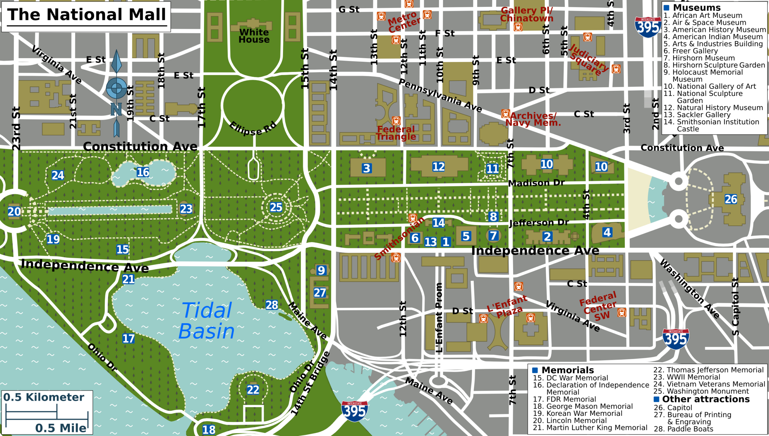 Datei:national Mall District Map – Reiseführer Auf Wikivoyage pertaining to Map National Mall Washington Dc Printable