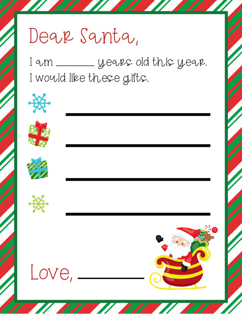 Dear Santa Wish List Printable: Free Downloadable Template For in Wish List For Santa Printable