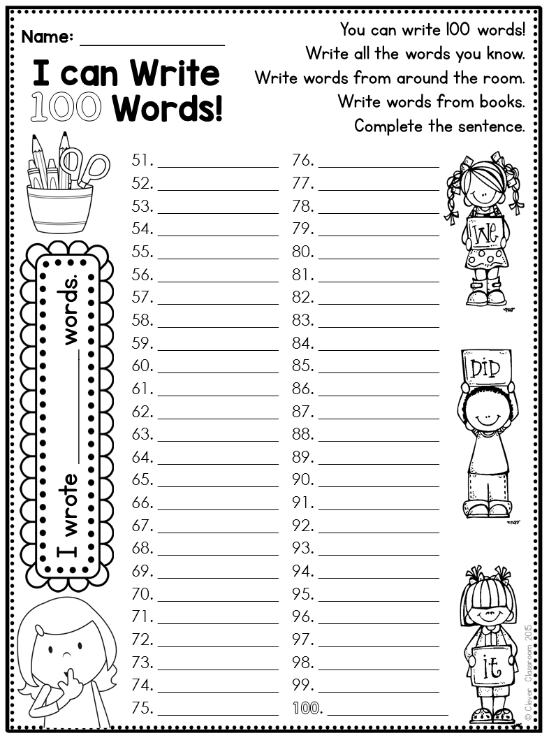 Discover 16 100 Days Of School And 100Th Day Of School Crafts regarding I Can Write 100 Words Free Printable