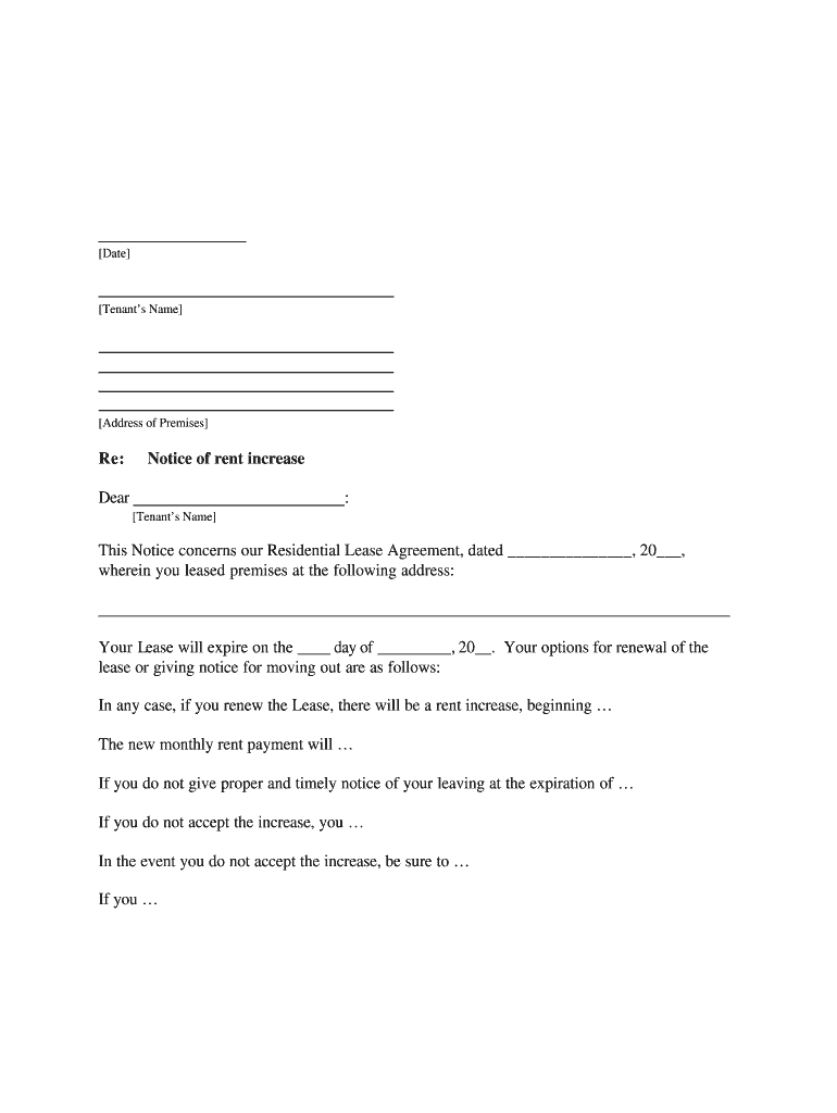 District Of Columbia Letter From Landlord To Tenant About Intent within Free Printable Rent Increase Letter