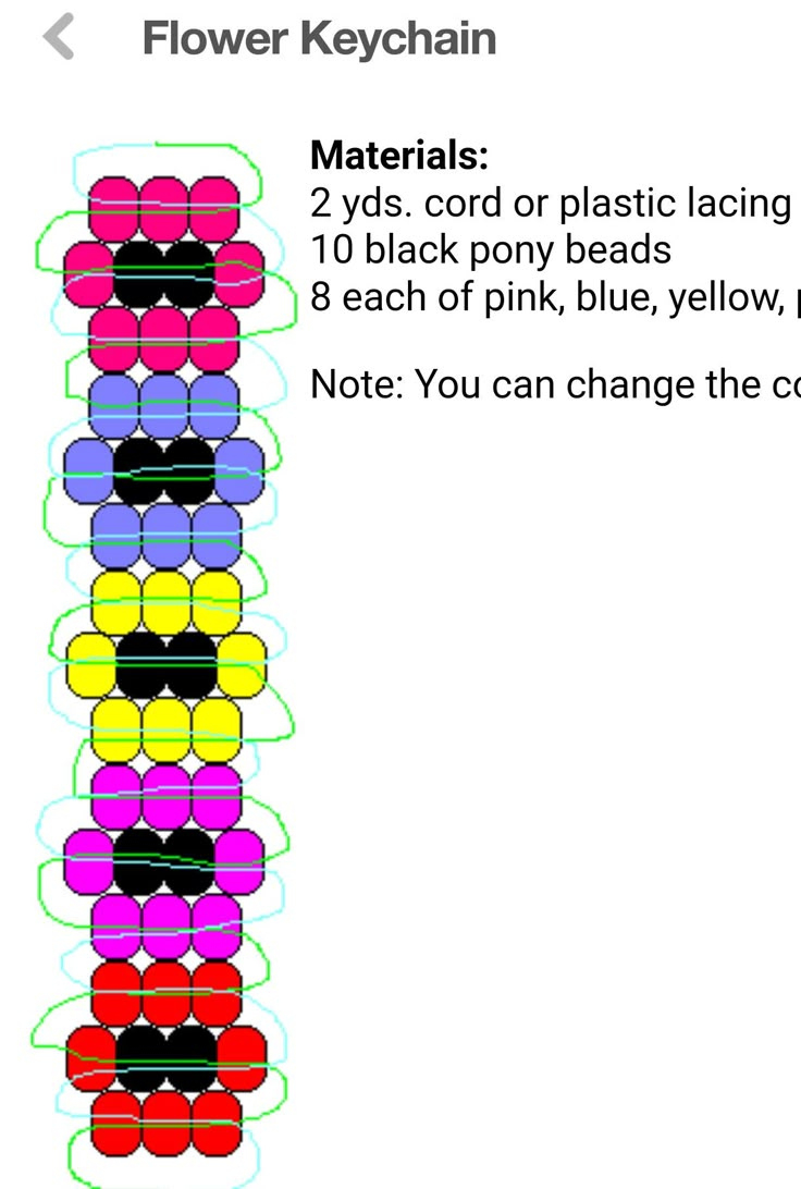Diy Flower Keychain With Pony Beads inside Free Printable Pony Bead Patterns
