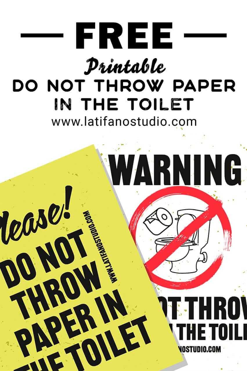 Do Not Throw Paper In The Toilet Signs Free Printable with Do Not Throw Paper In The Toilet Signs Free Printable