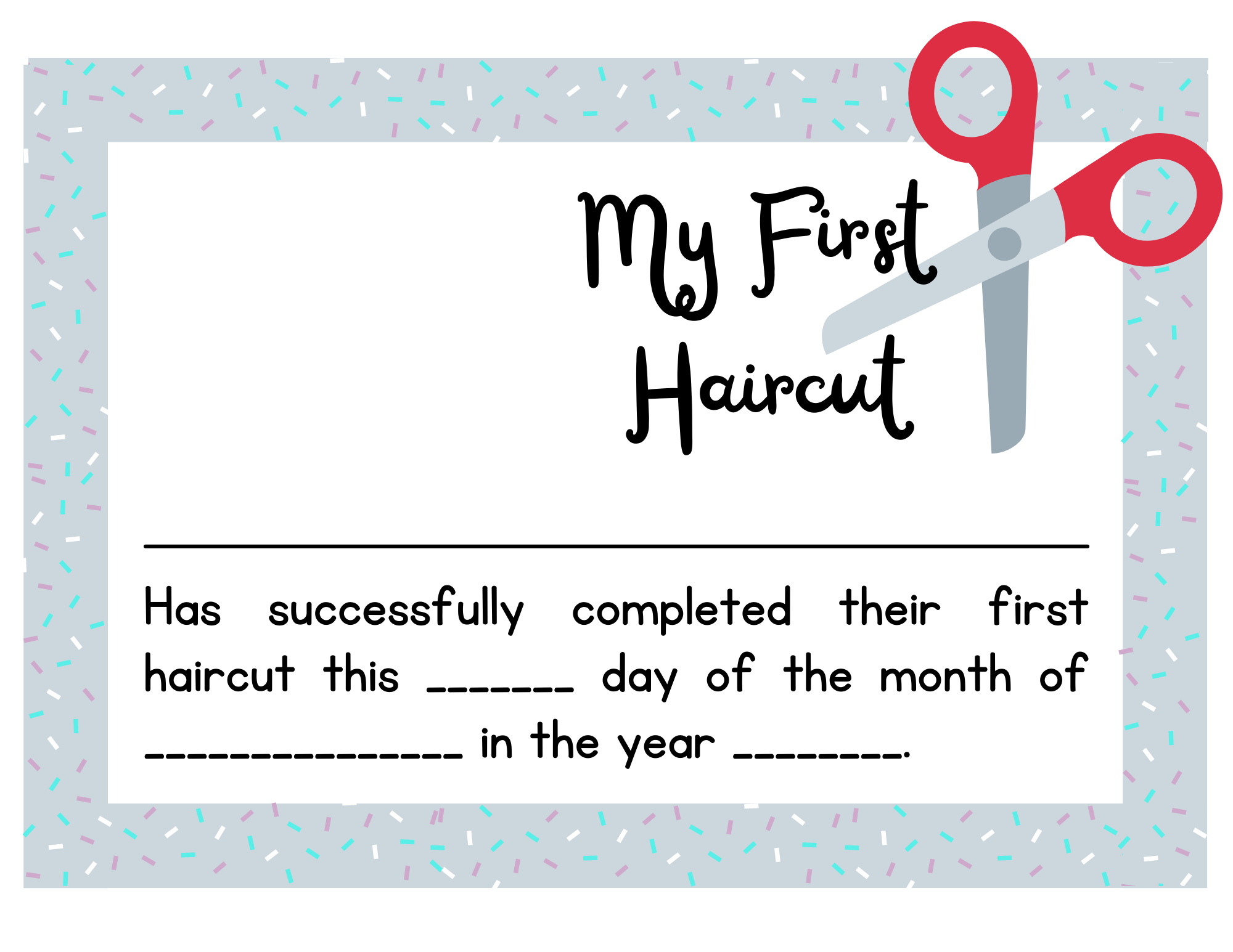 Domestic Fashionista: First Haircut + Free First Haircut in Free Printable First Haircut Certificate