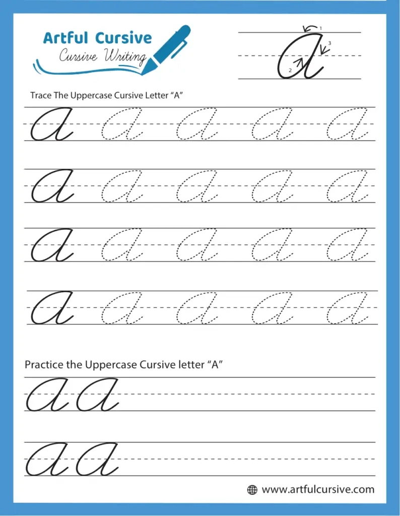 Download Free Printable Cursive Writing Worksheets - Artful Cursive within Printable Cursive Writing Practice Sheets