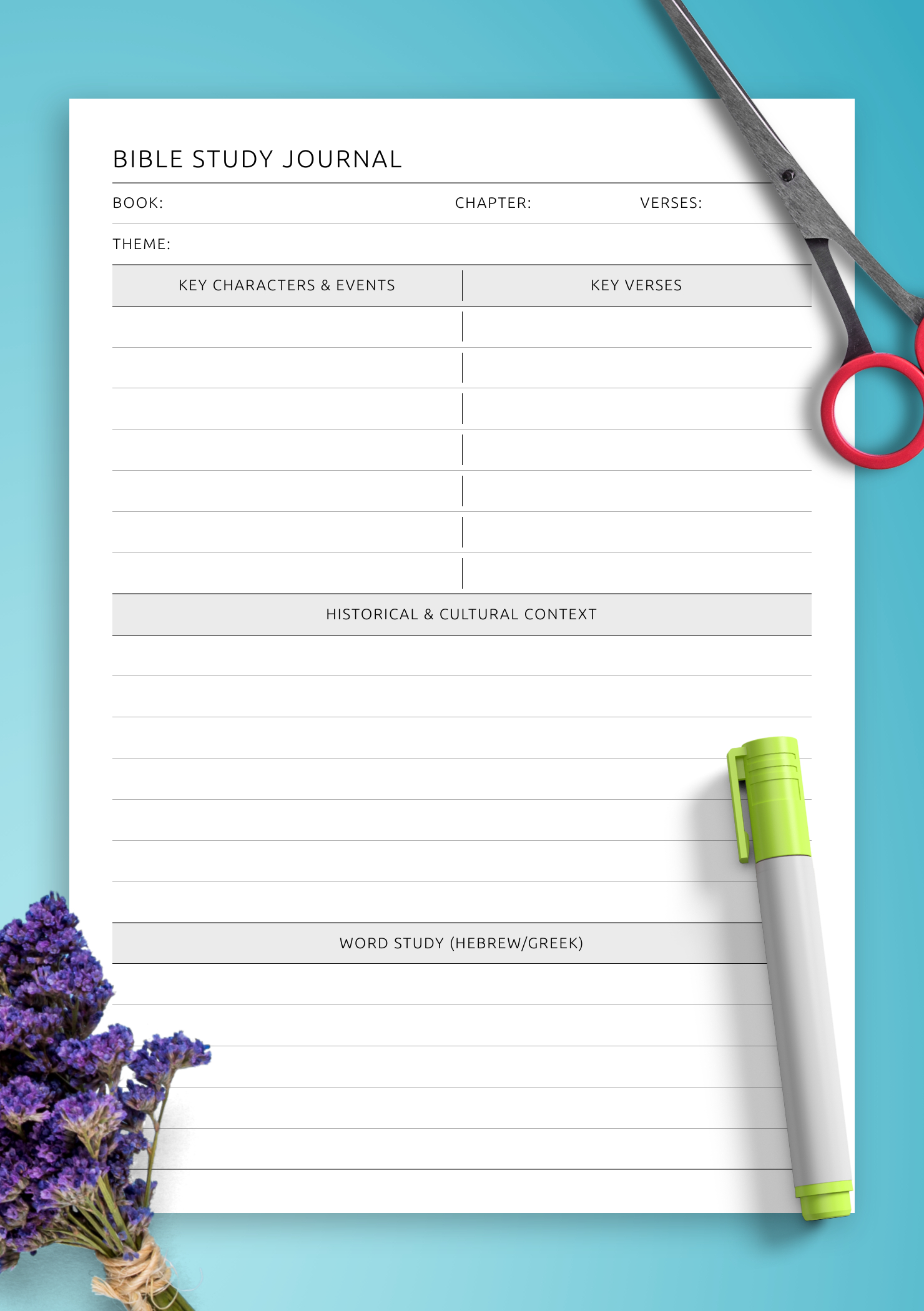 Download Printable Bible Study Journal Template Pdf For Your Bible with regard to Printable Bible Study Journal Template