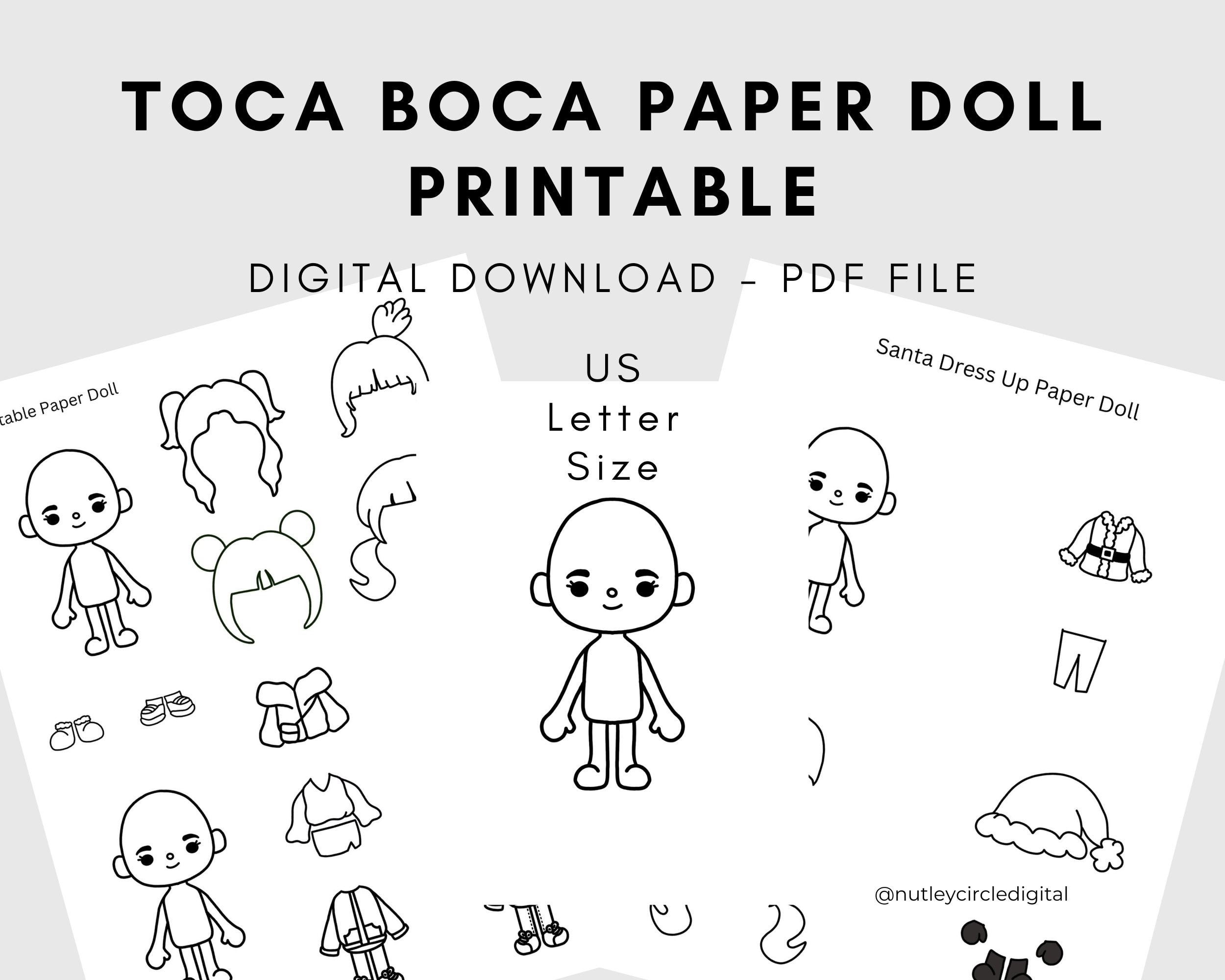 Druckbares Toca Boca Inspiriertes Papierpuppen Set - 2 Seiten Spaß pertaining to Printable Toca Boca Paper Doll
