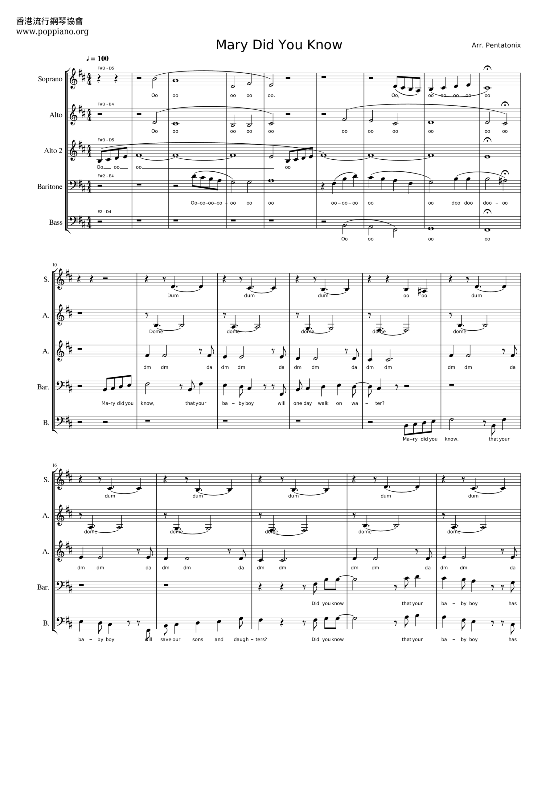 ☆ Mary, Did You Know? | Sheet Music | Piano Score Free Pdf in Free Printable Sheet Music For Mary Did You Know
