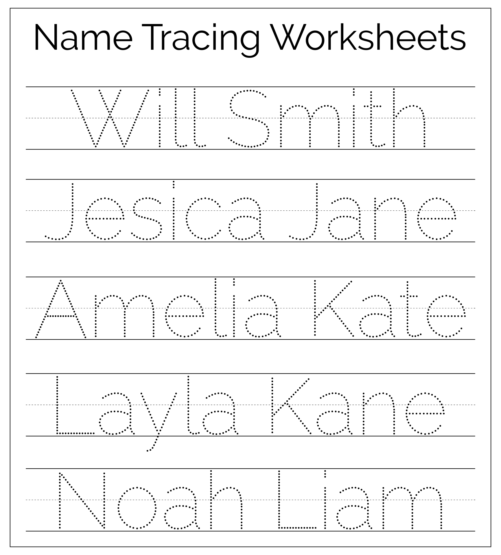 ✏️ Free Printable, Editable Name Tracing Worksheets - Worksheets in Free Printable Traceable Name Worksheets