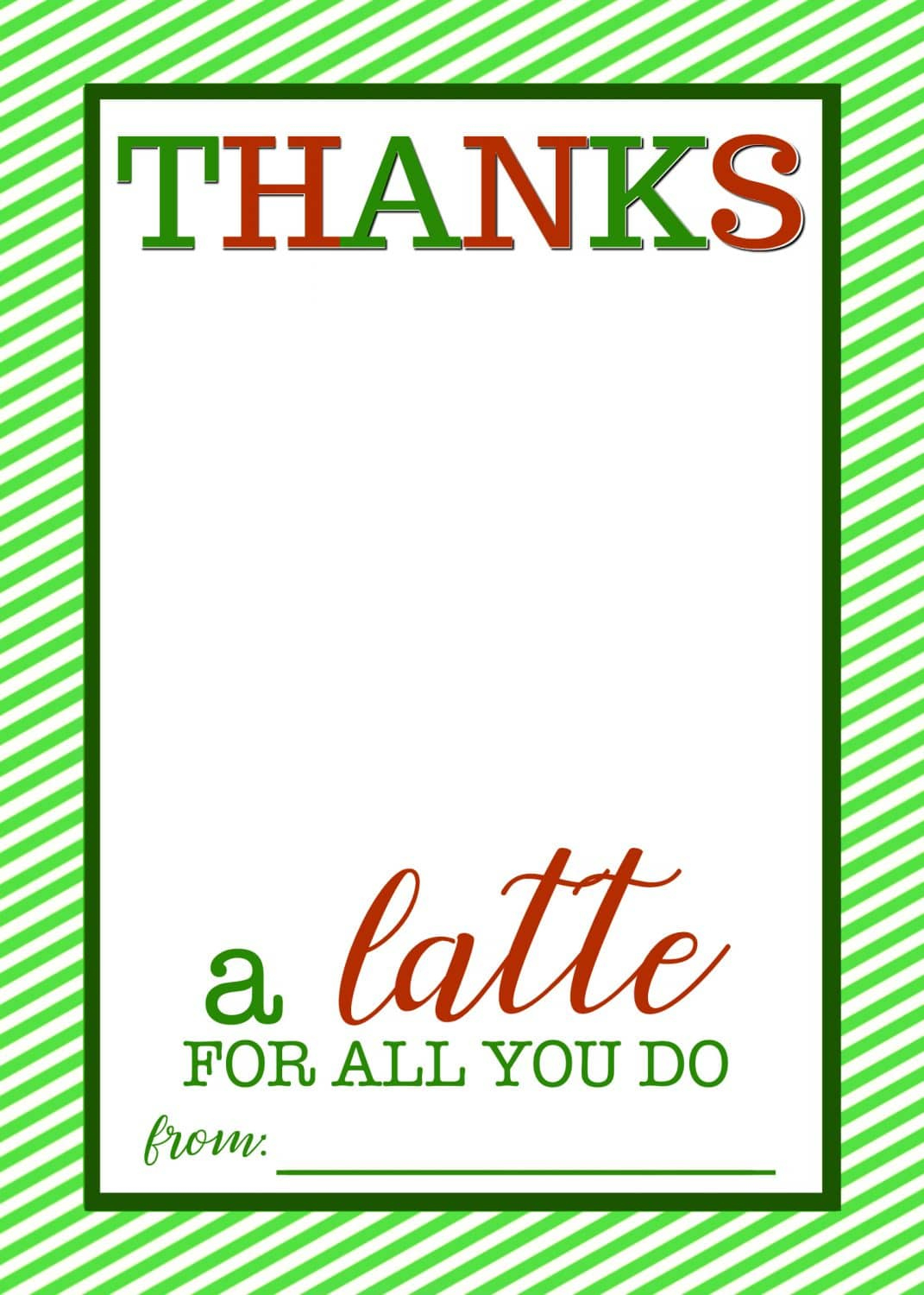 Easy Teacher Gift Craft "Thanks A Latte" Starbucks Gift Card intended for Starbucks Thanks A Latte Free Printable