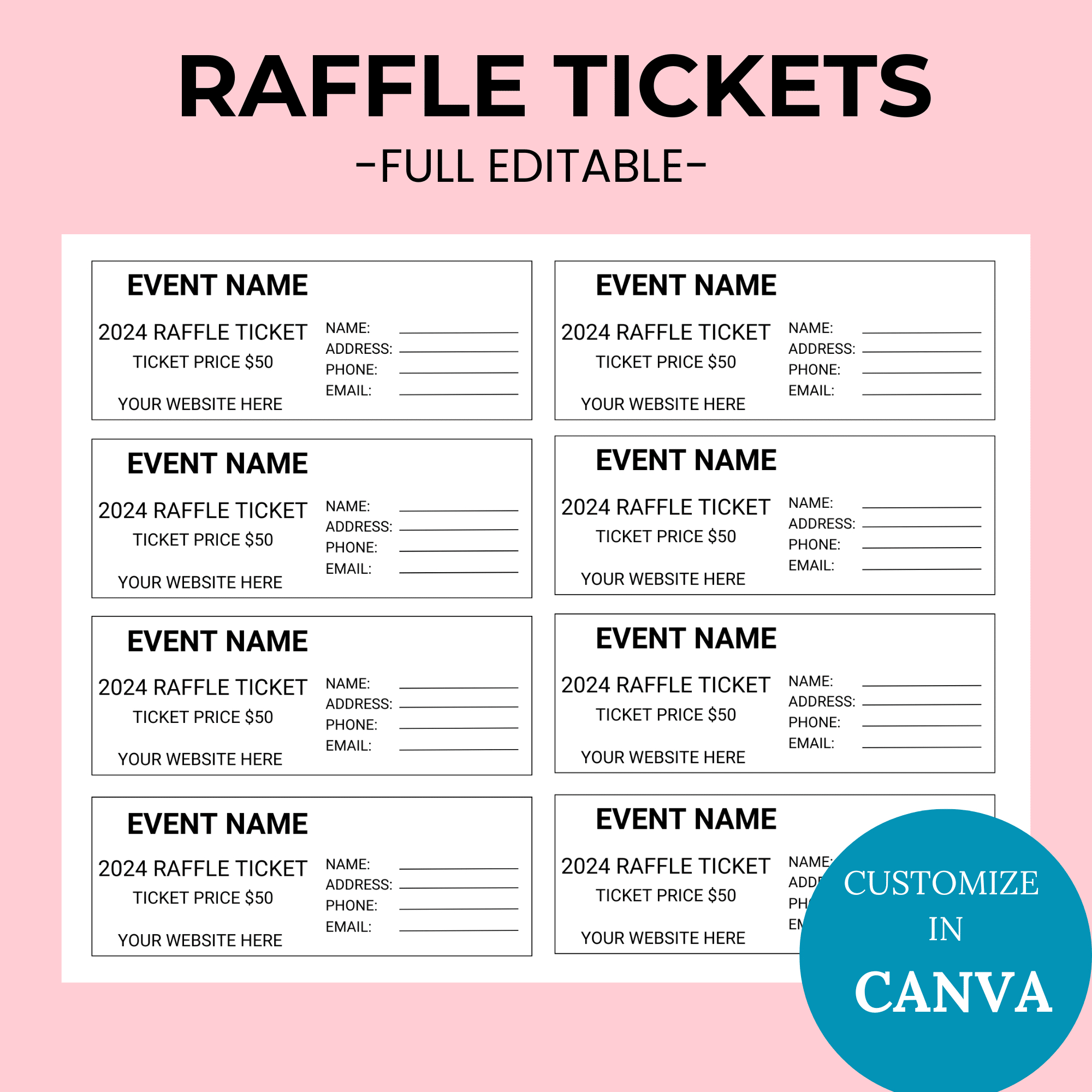 Editable Raffle Ticket Printable intended for Free Printable Raffle Ticket Template