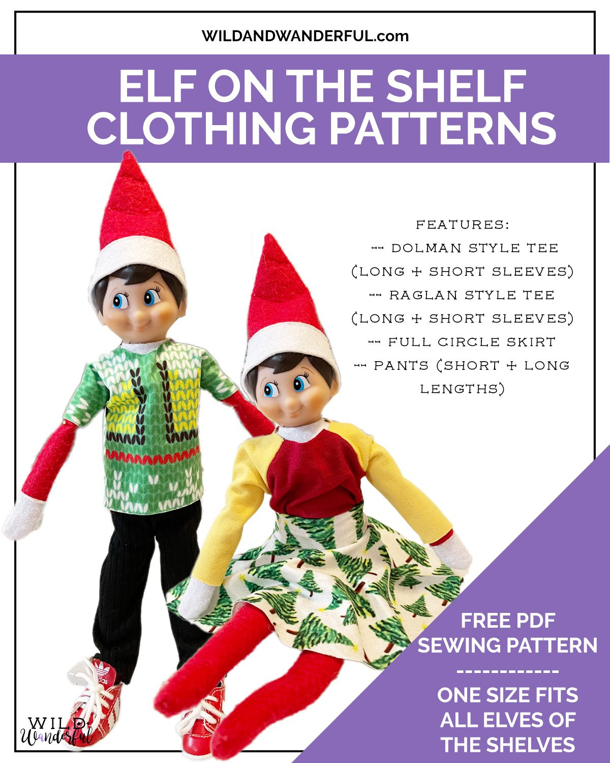 Elf On The Shelf Clothing | Free Pdf Sewing Pattern | Wild+Wanderful intended for Easy Printable Diy Elf On The Shelf Clothes Pattern