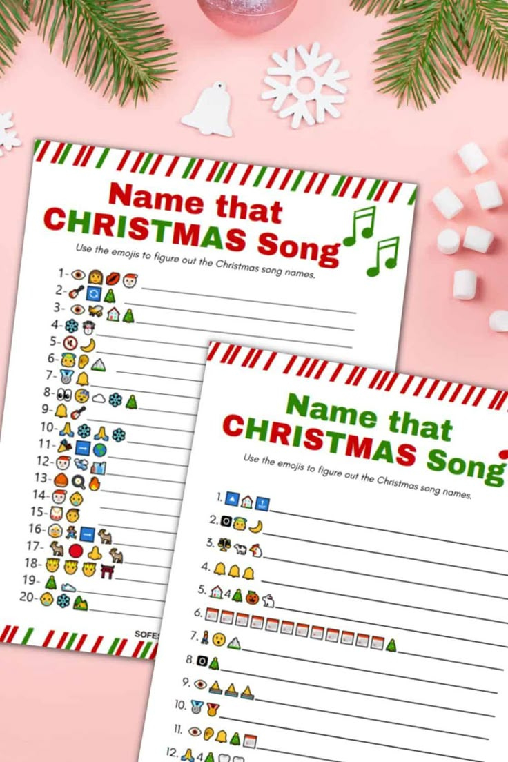 Emoji Printable Christmas Game- Name That Tune | Sofestive pertaining to Christmas Name That Tune Printable