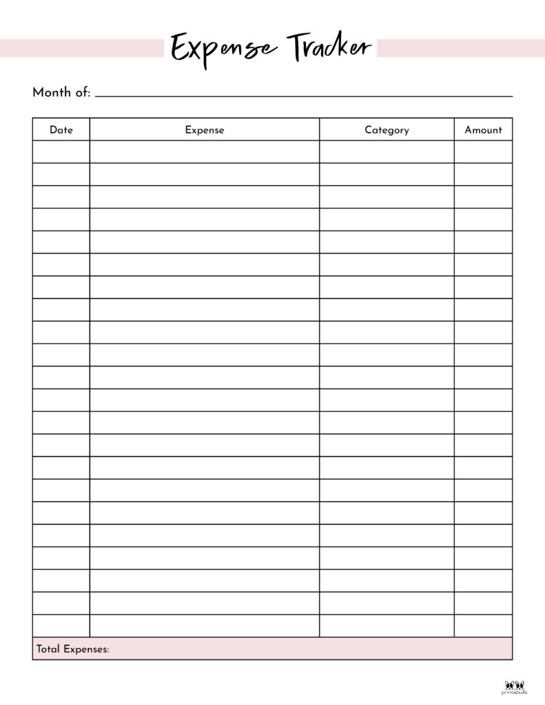 Expense Tracker Printables - 20 Free Options | Printabulls throughout Free Printable Income And Expense Worksheet