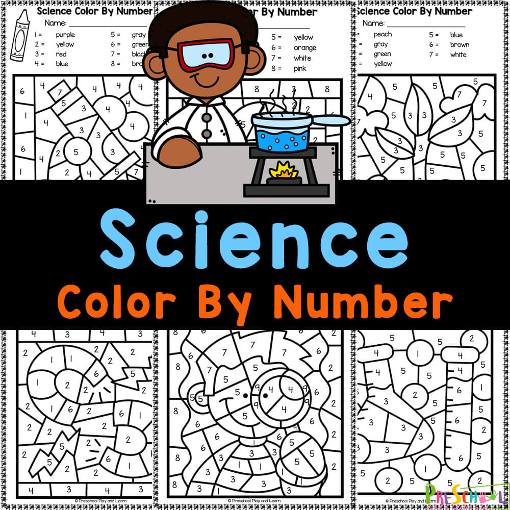 🧪 Free Printable Science Colornumber Worksheets within Printable Science Activities For Preschoolers