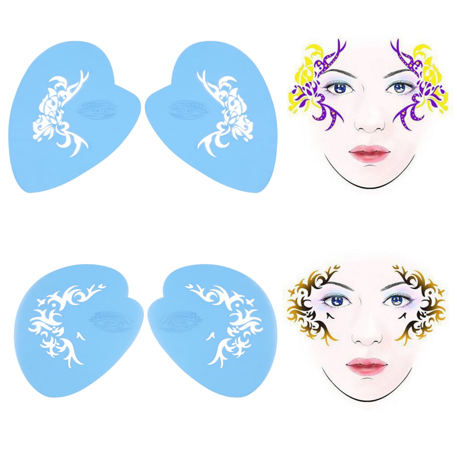 Face Paint Template 7 Styles Reusable Body Paint Template Flower pertaining to Free Face Painting Stencils Printable