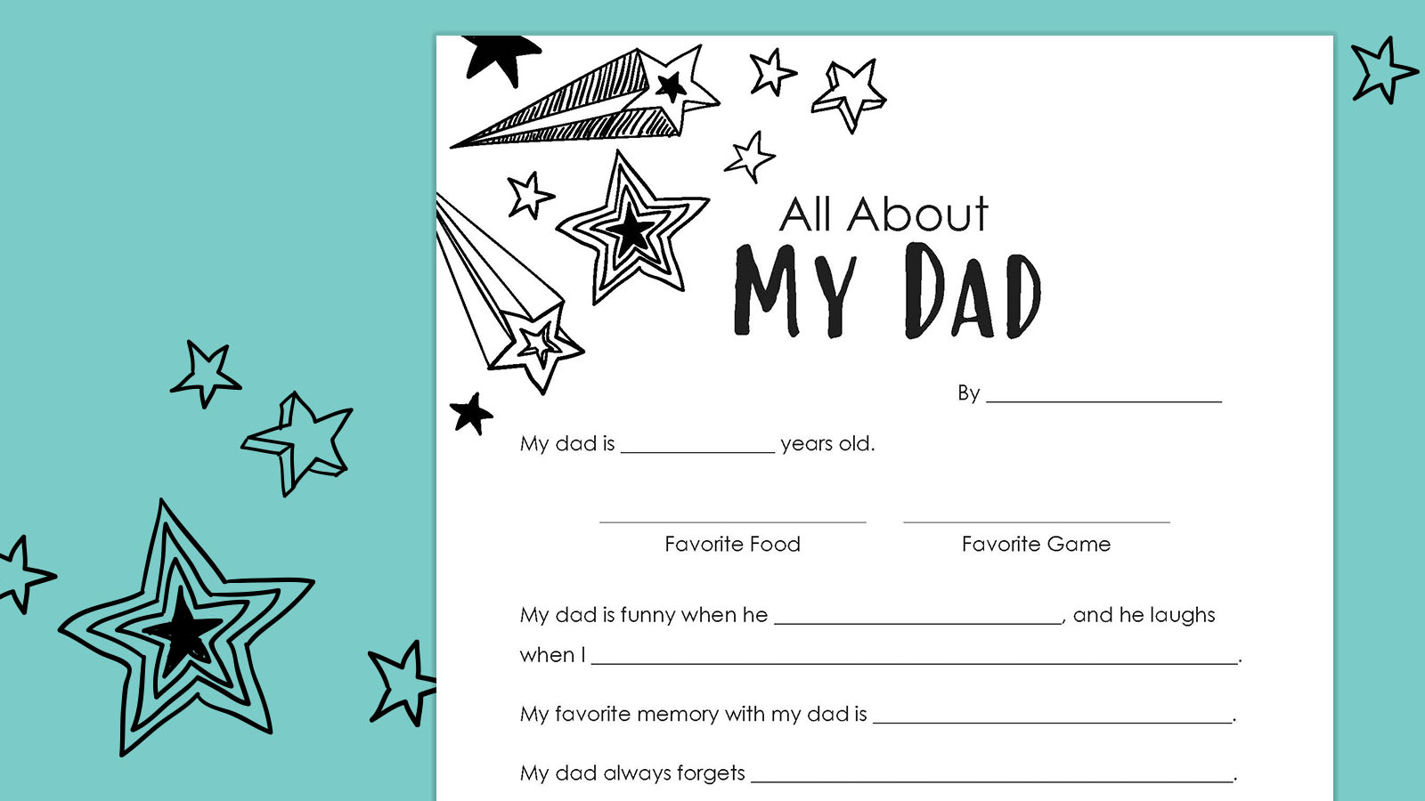 Fathers Day Questionnaire Free Printable - Printable Party Favors for Free Printable Father'S Day Questionnaire