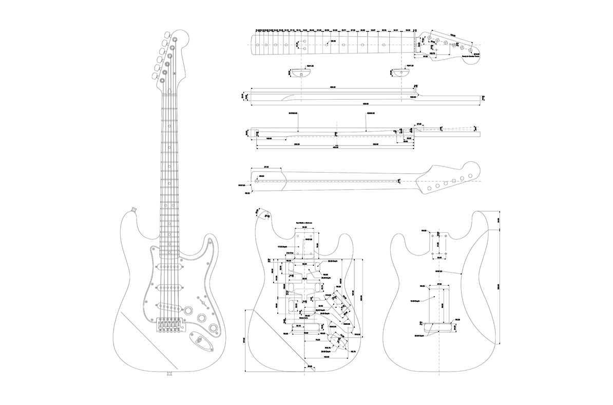 Fender Stratocaster Guitar Templates | Electric Herald inside Full Size Printable Guitar Templates
