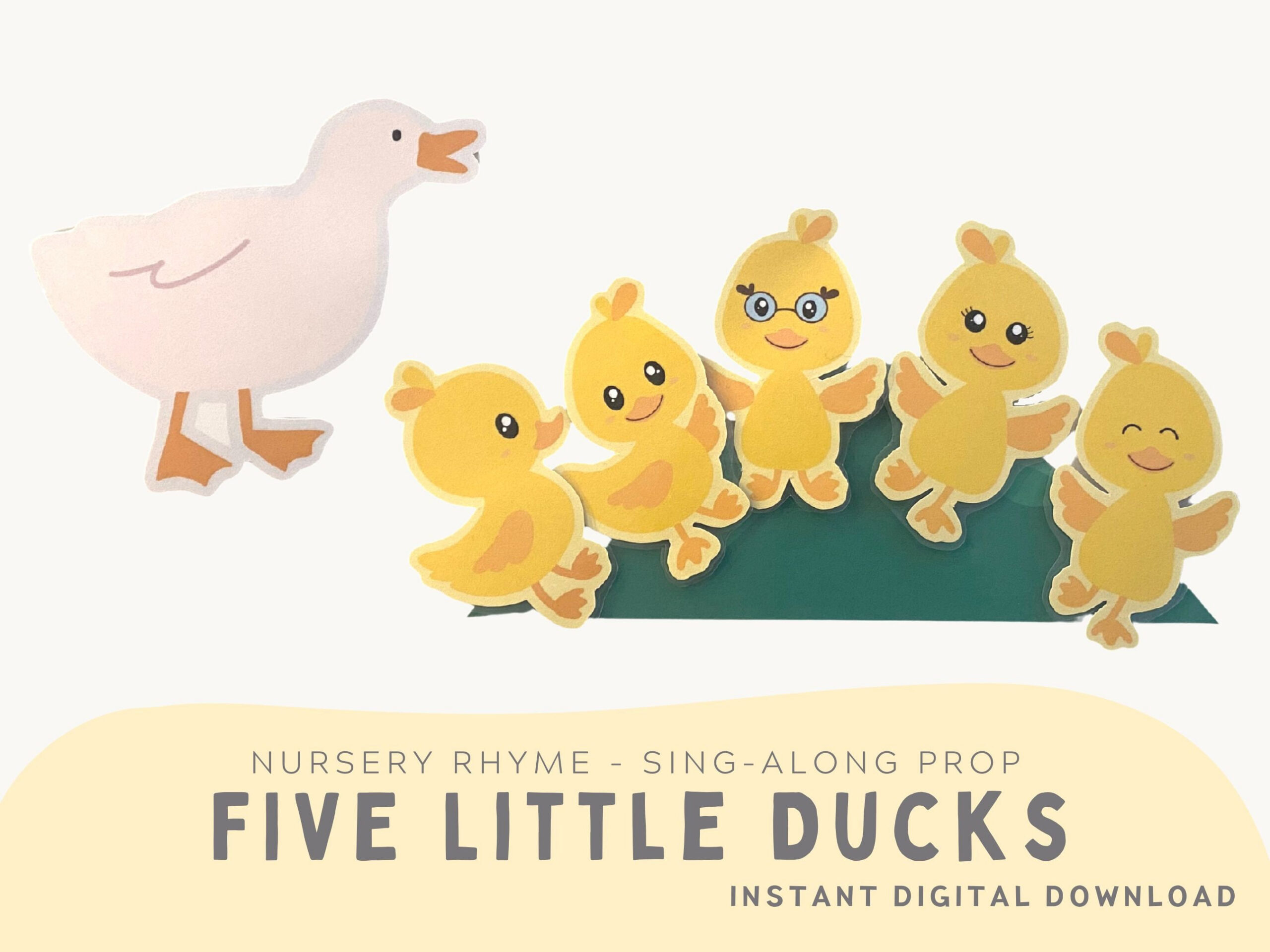 Five Little Ducks Printable Props. Nursery Rhymes, Baby And intended for Printable 5 Little Ducks Clipart