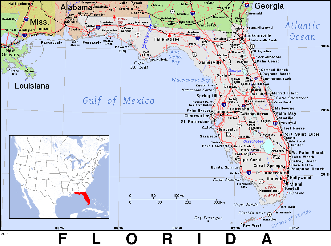 Fl · Florida · Public Domain Mapspat, The Free, Open Source within Map of Florida Printable Free