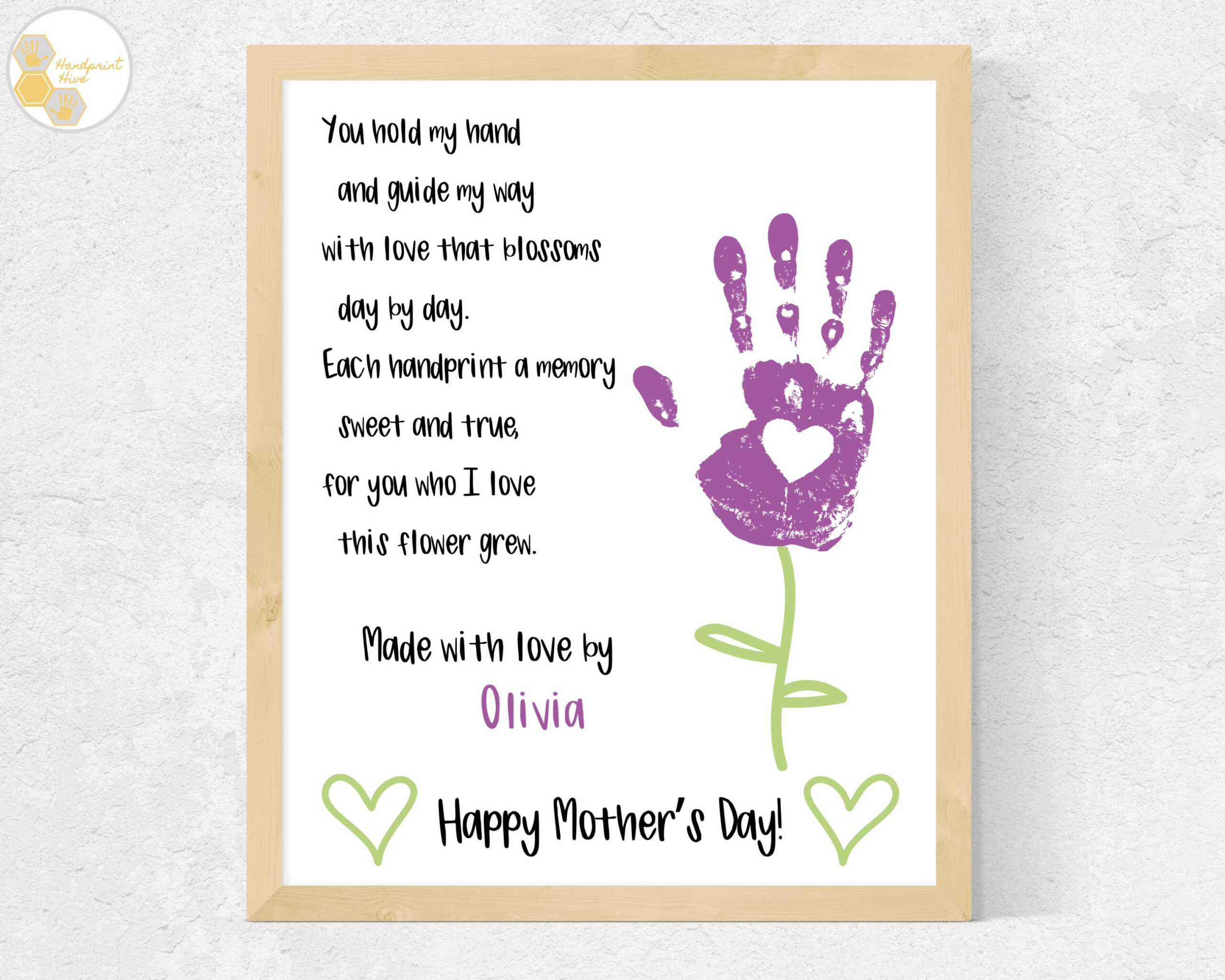 Flower Handprint Poem Mother'S Day Craft For Preschool Toddlers with Printable Mothers Day Flower Poem