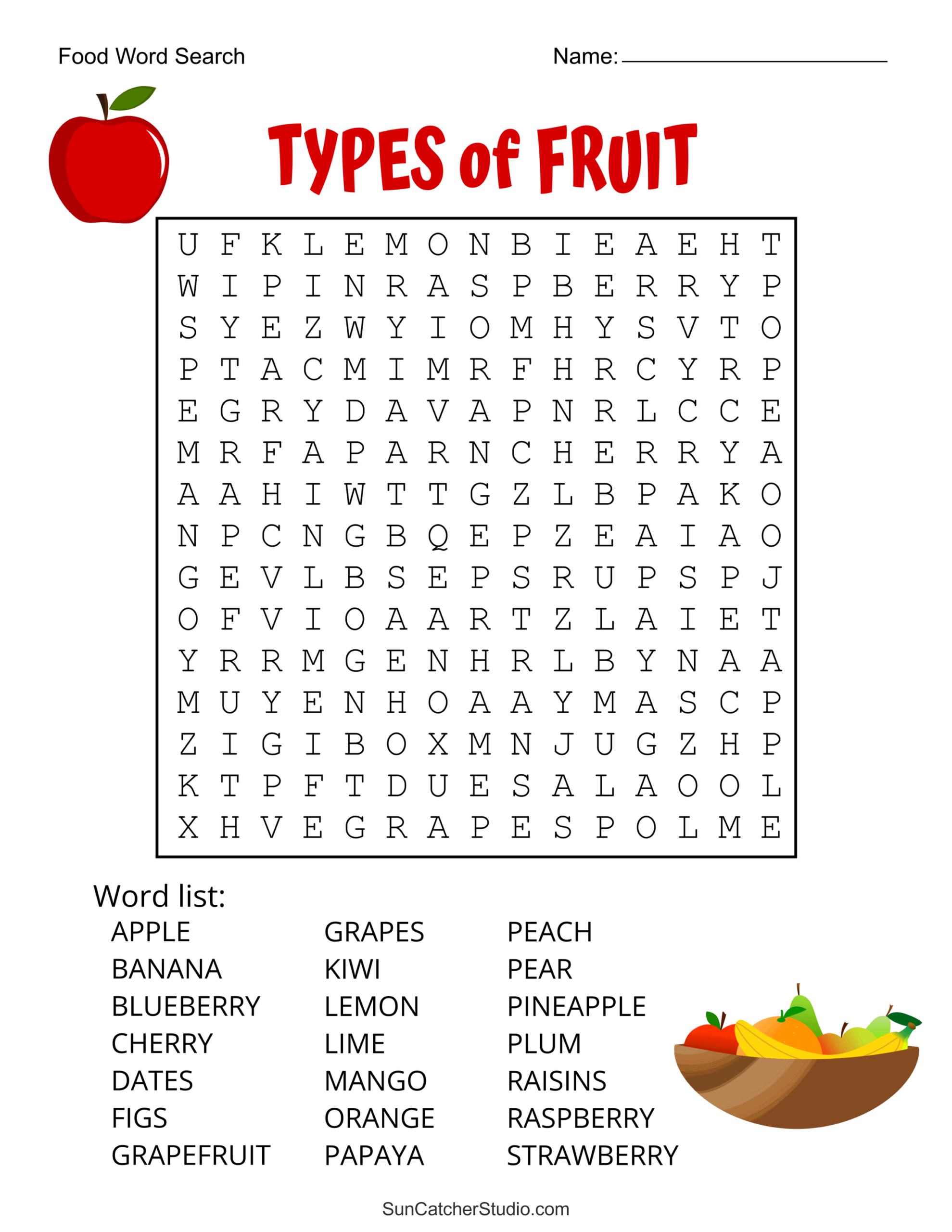 Food Word Search (Free Printable Puzzles) – Free Printables throughout Large Print Word Search Free Printable