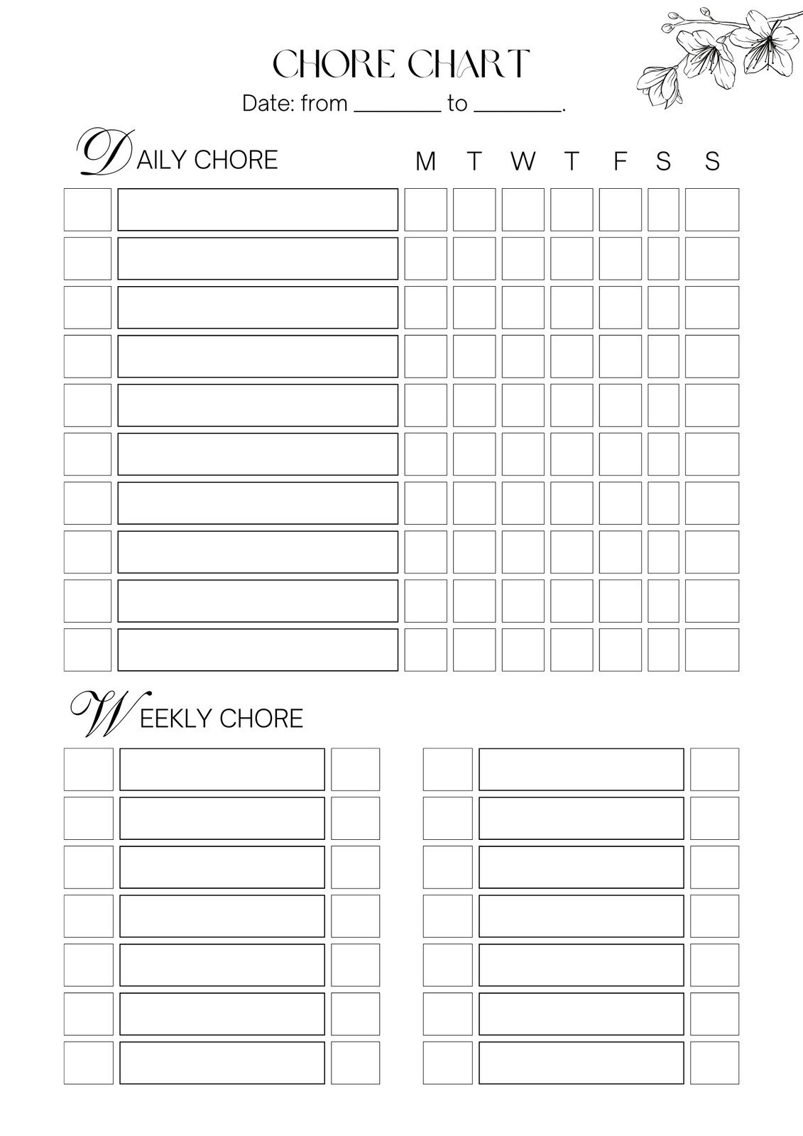 Free And Customizable Chore Templates intended for Free Printable Weekly Chore Chart