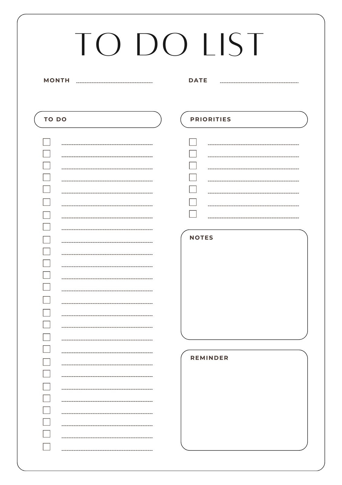 Free And Customizable To Do List Templates inside To Do List Printable