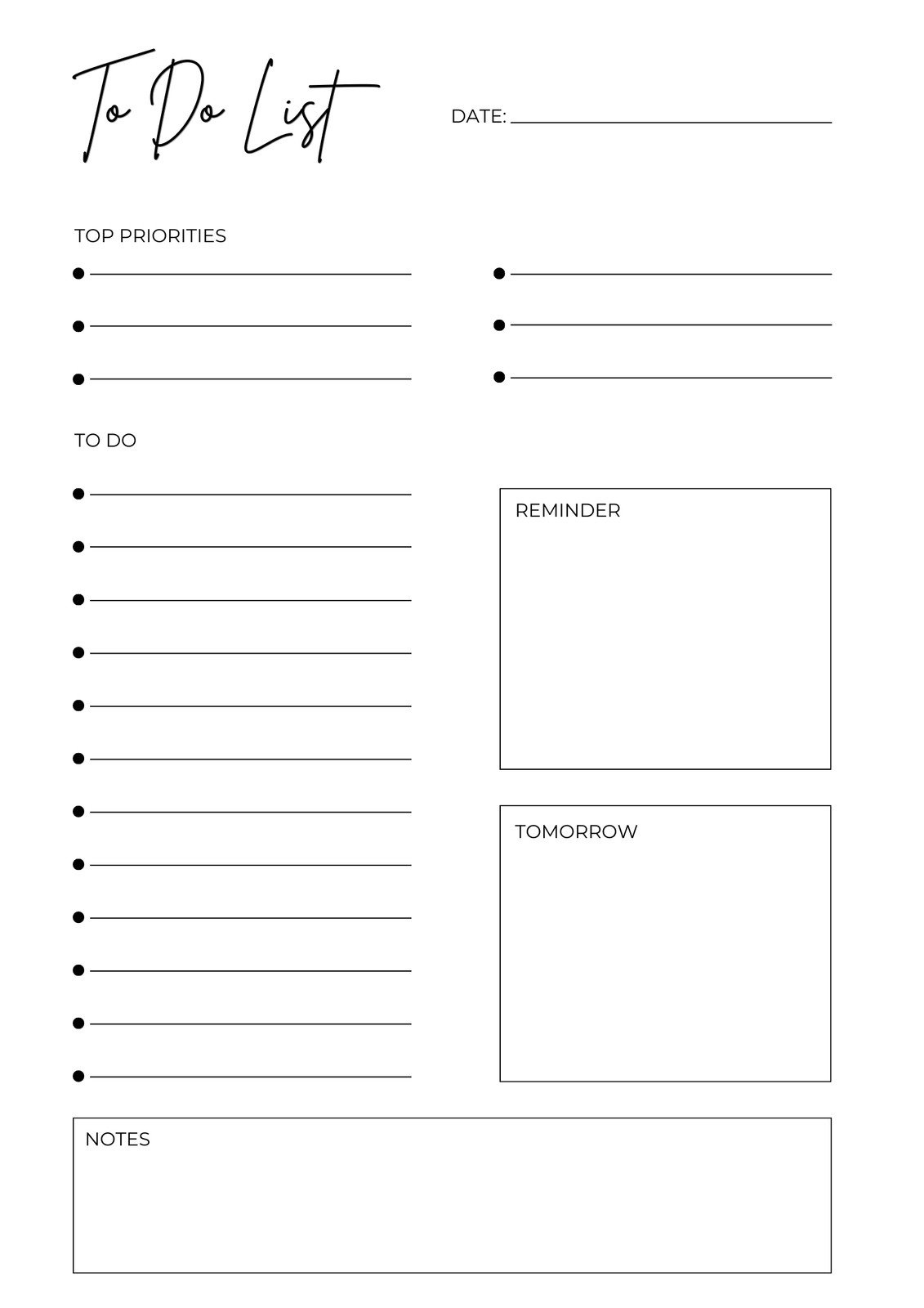 Free And Customizable To Do List Templates with regard to To Do List Printable