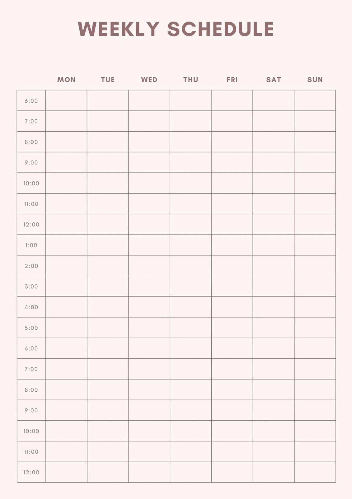 Free And Customizable Weekly Planner Templates | Canva regarding Printable Weekly Schedule With Hours