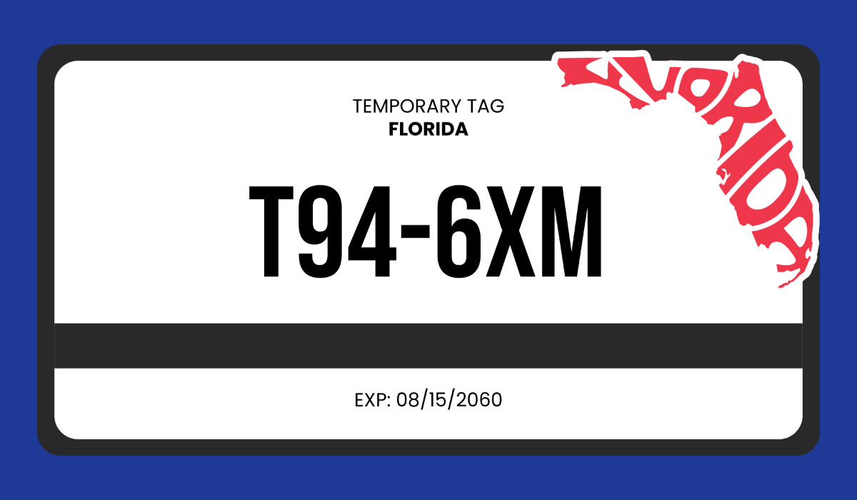 Free Blue Temporary License Plate Template To Edit Online for Printable Blank Florida Temporary Tag