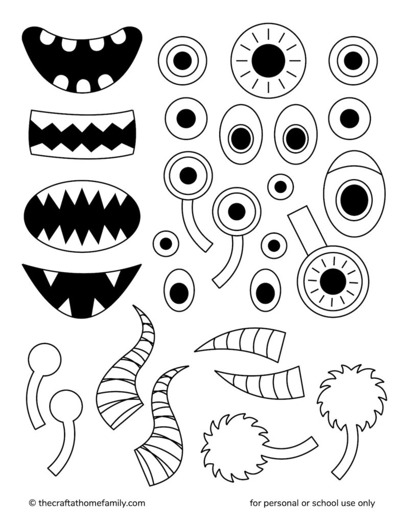 Free Build A Monster Printable - The Craft-At-Home Family with Make Your Own Monster Printable