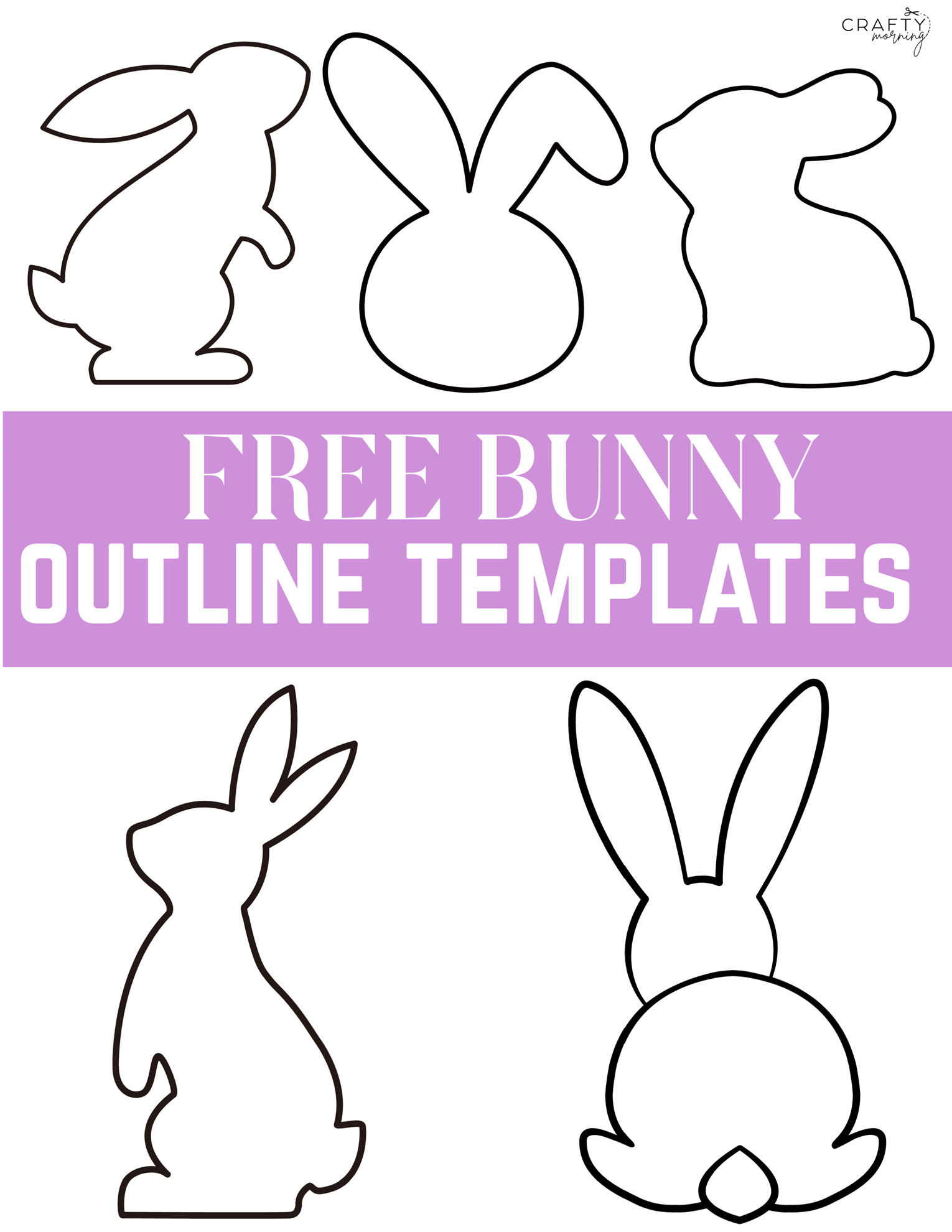 Free Bunny Outlines (Printable Templates) - Crafty Morning with regard to Free Printable Easter Bunny Template