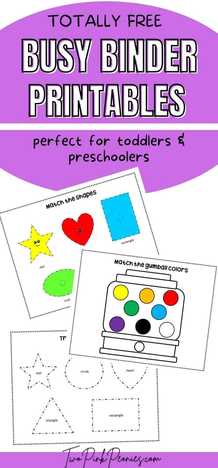 Free Busy Binder Printables {Instant Download} pertaining to Preschool Busy Book Printables Free