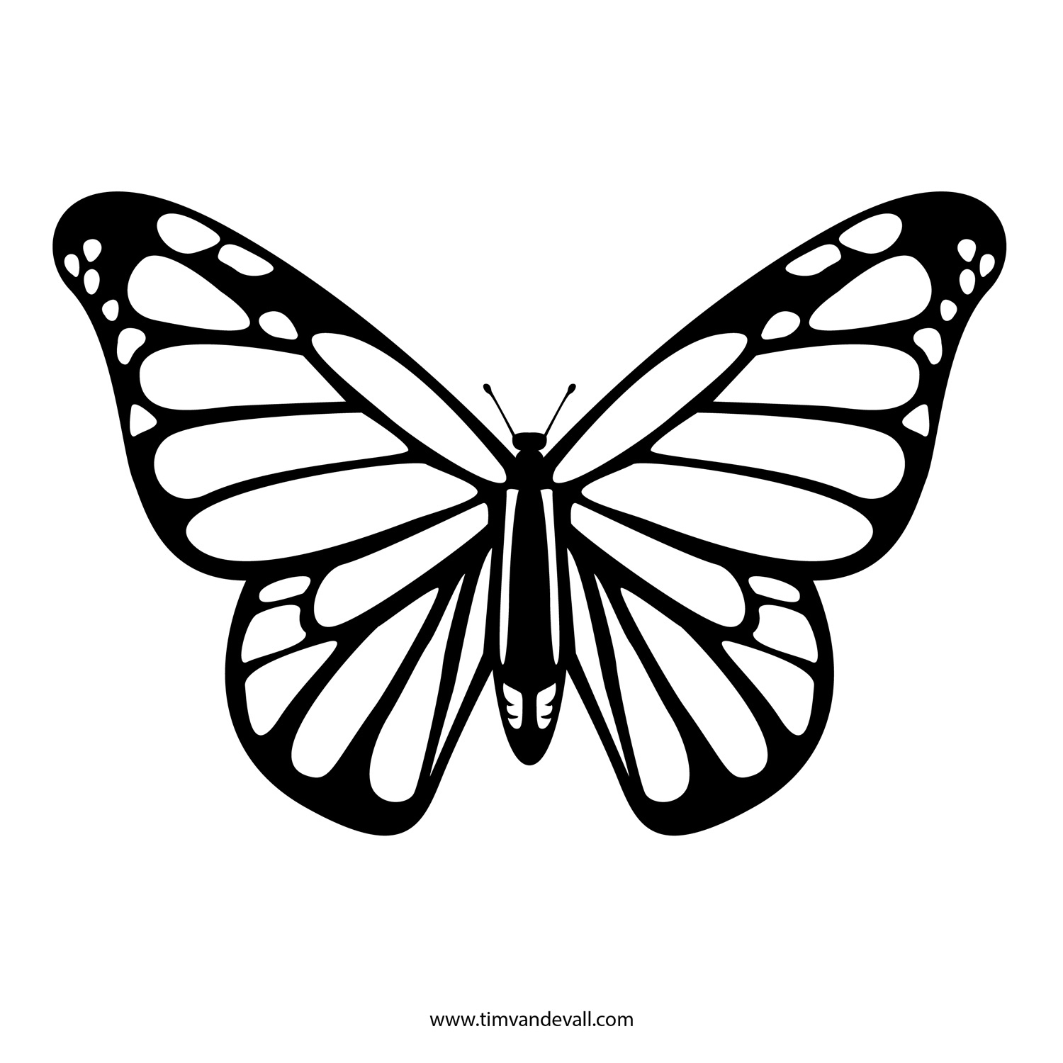 Free Butterfly Stencil | Monarch Butterfly Outline And Silhouette intended for Printable Template Of A Butterfly