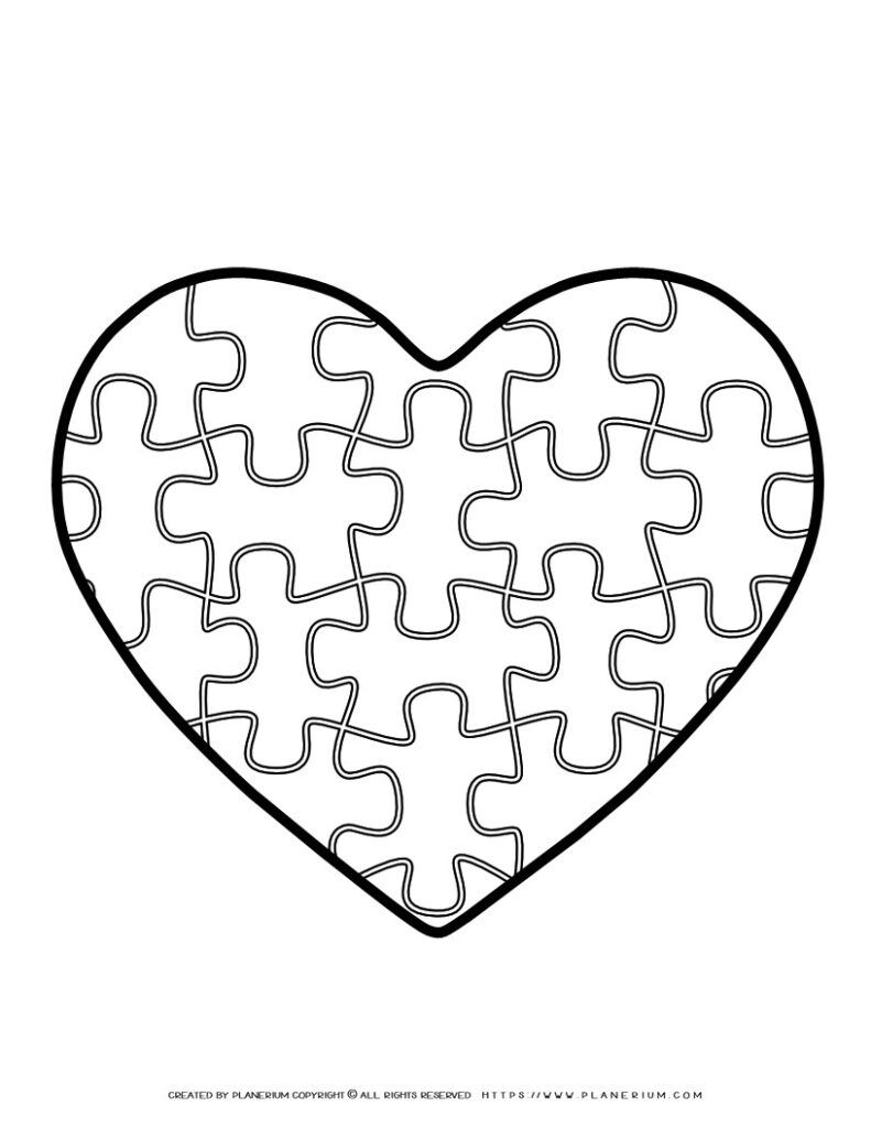 Free Heart Puzzle Template For Kids' Crafts & Learning within Free Printable Heart Puzzle Template