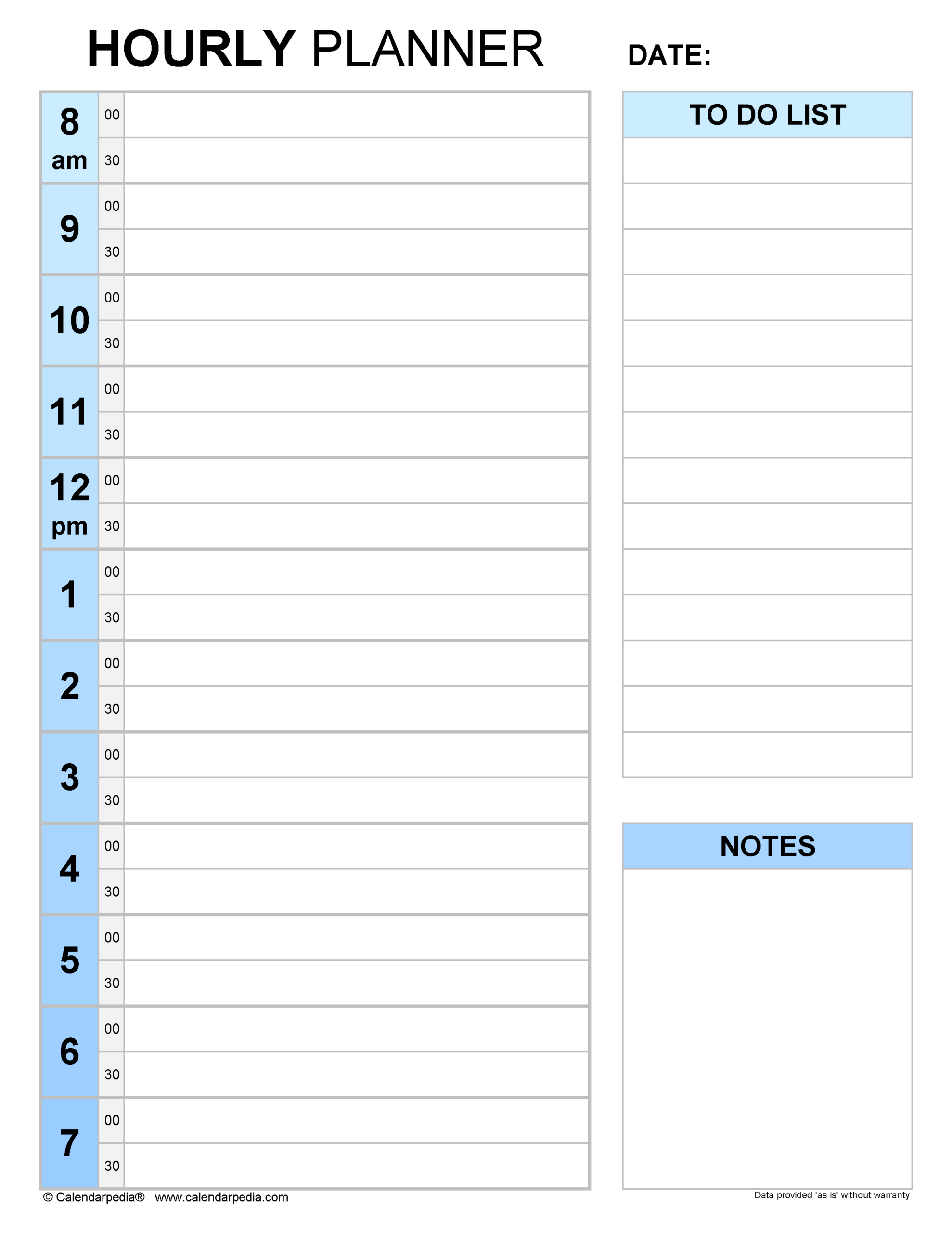 Free Hourly Planners In Pdf Format - 20+ Templates within Hour By Hour Schedule Printable