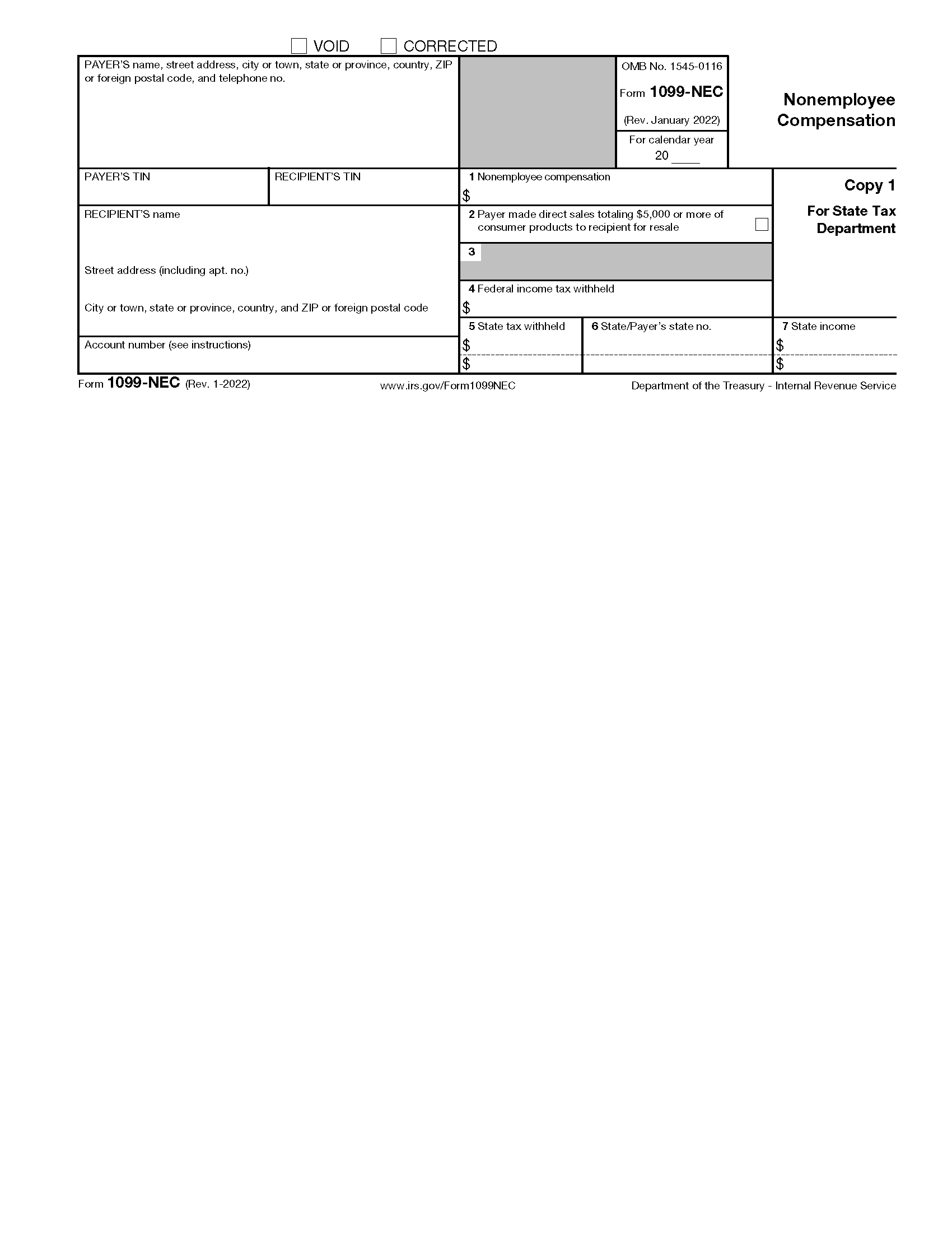 Free Irs 1099 Form - Pdf – Eforms within Printable 1099 Form For Employees
