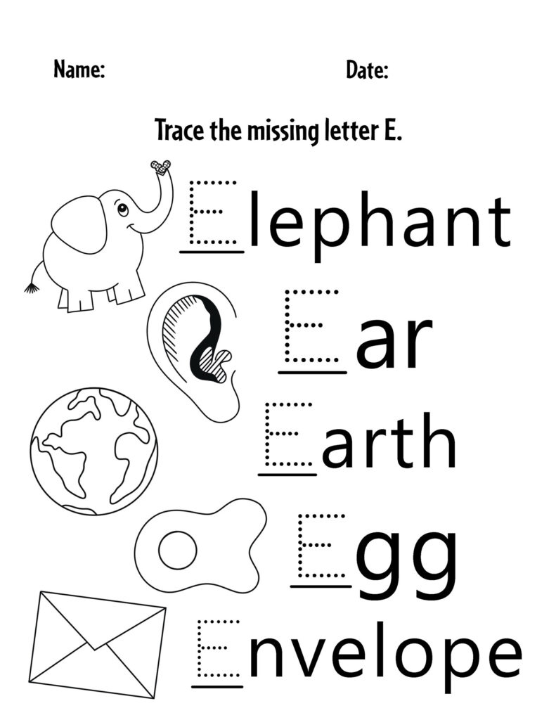 Free Letter E Worksheets For Preschool! ⋆ The Hollydog Blog inside Letter E Worksheets Free Printables