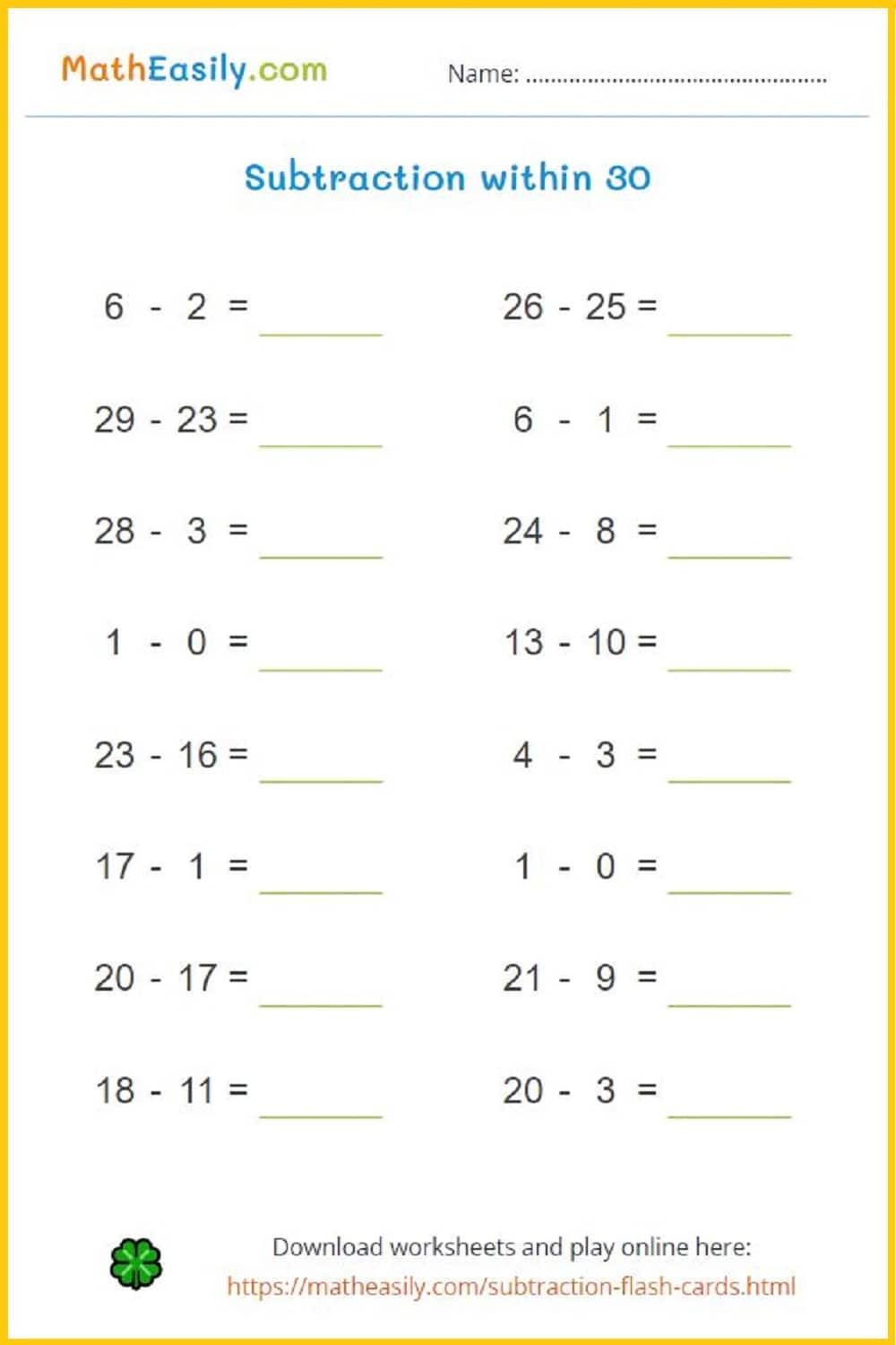 Free Math Worksheets | Auto Generated | With Answers with regard to Printable Children'S Math Worksheets