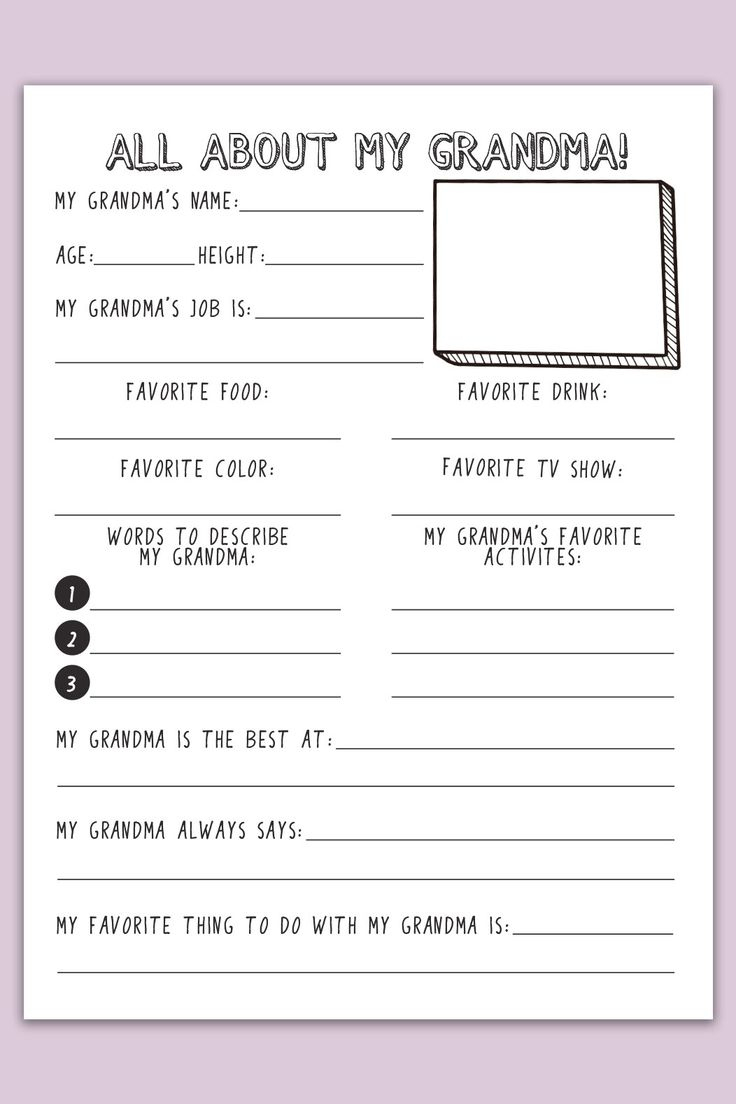 Free Mother'S Day All About My Mom Or Grandma Printable with All About My Grandma Free Printable