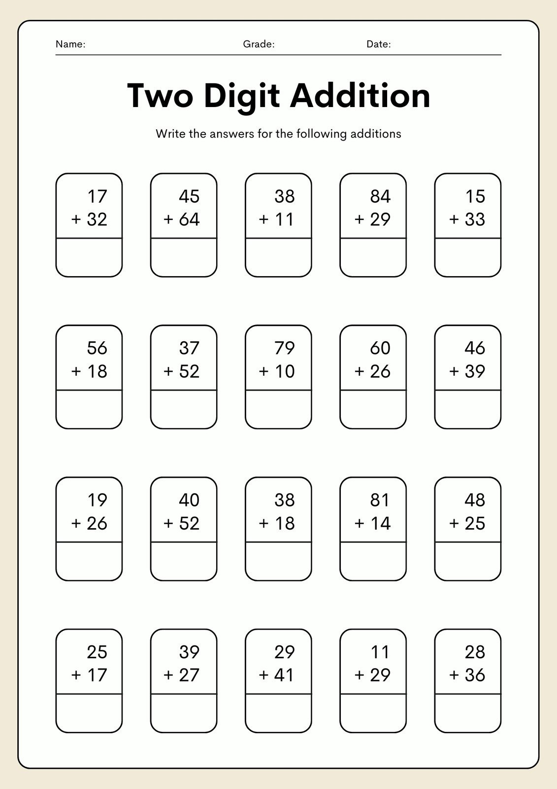 Free Printable 2Nd Grade Math Worksheets | Canva for Printable Math Problems For 2nd Graders