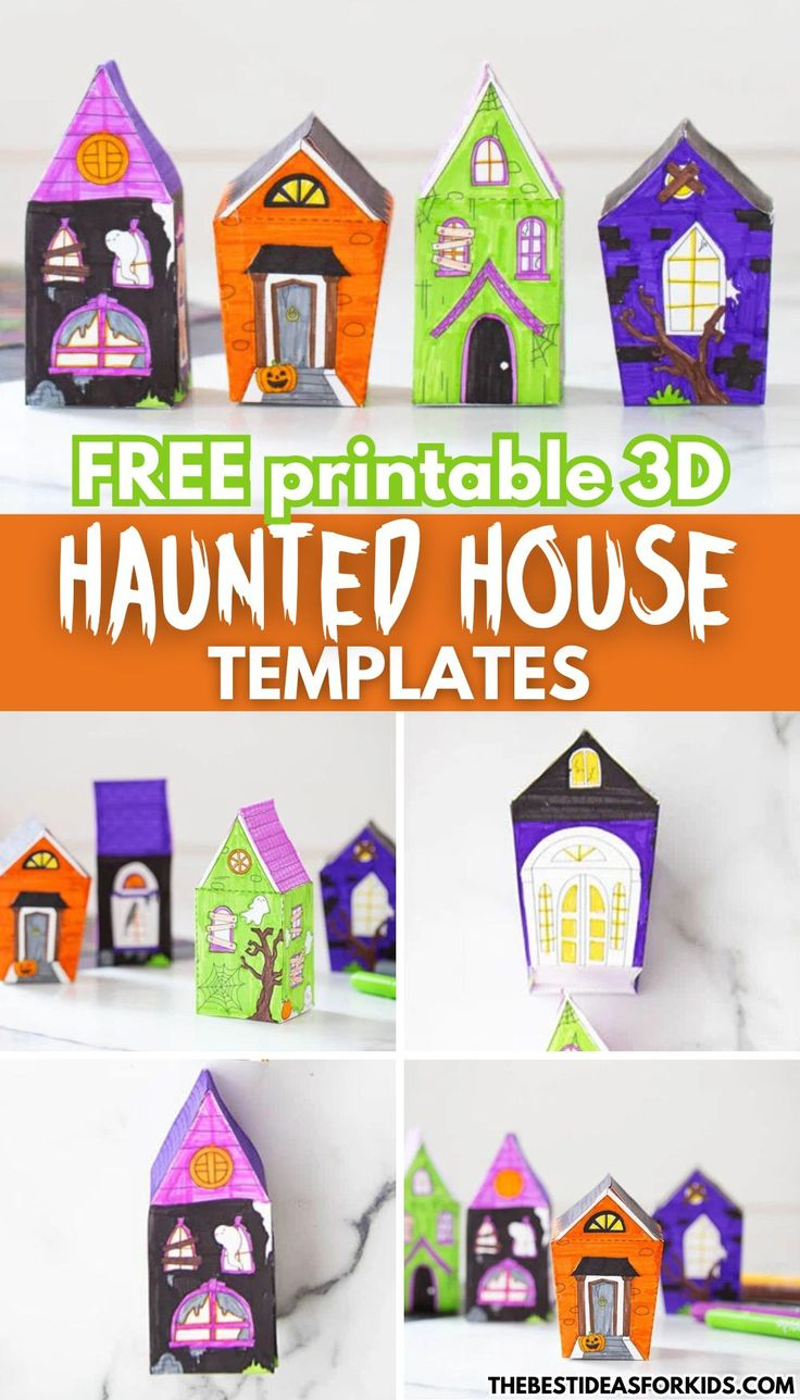 Free Printable 3D Haunted House Templates with regard to Printable 3D Haunted House Template