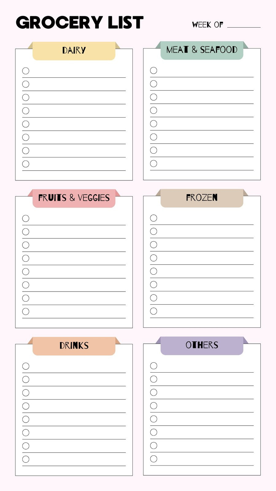 Free Printable And Customizable Grocery List Templates | Canva with Free Printable Grocery Shopping List
