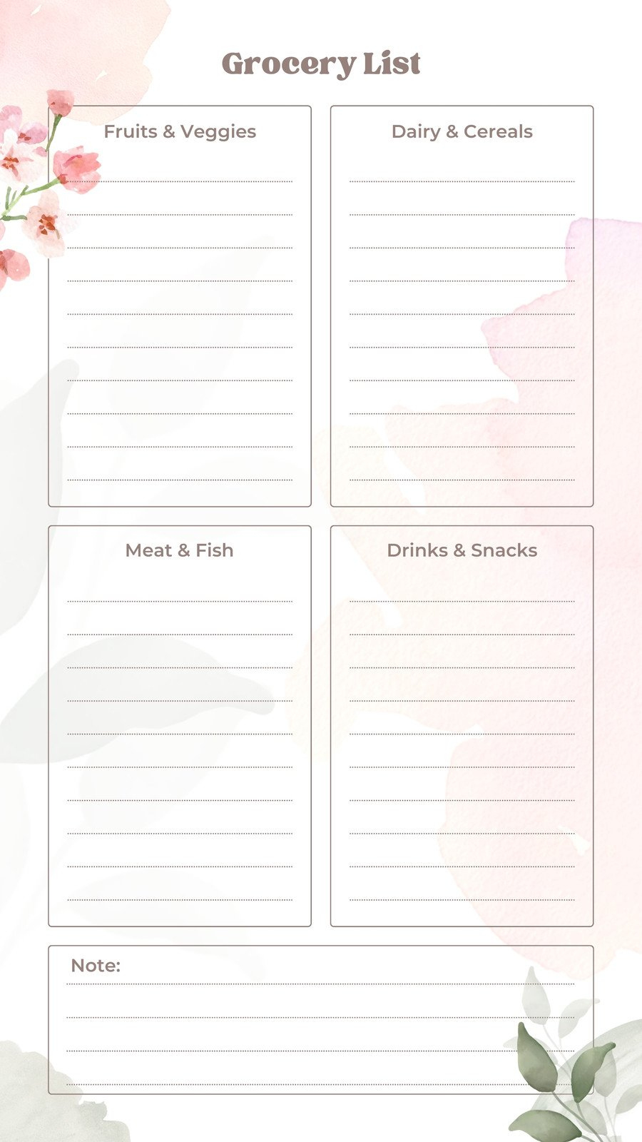 Free Printable And Customizable Grocery List Templates | Canva with regard to Blank Printable Grocery List Template
