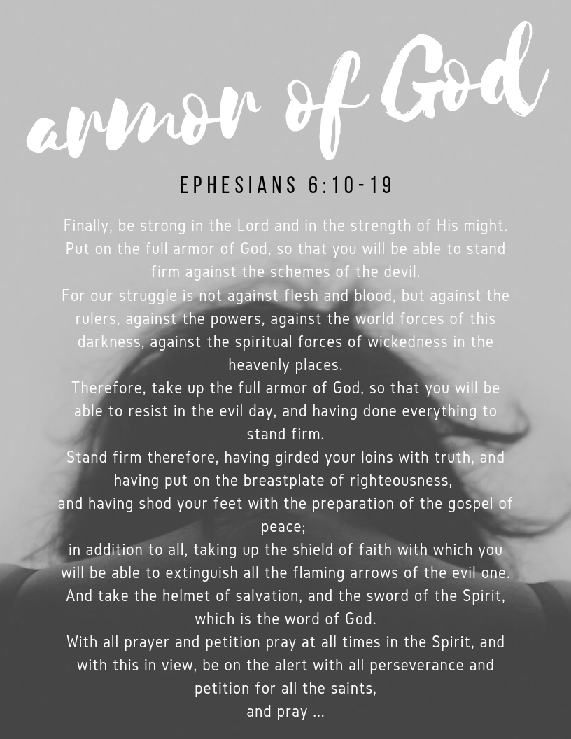 Free Printable: Armor Of God inside Printable Armor Of God Prayer