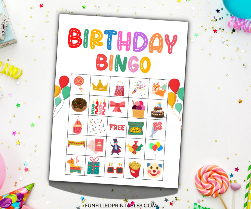 Free Printable Birthday Bingo Cards For Party - Funfilledprintables regarding Birthday Bingo Free Printable